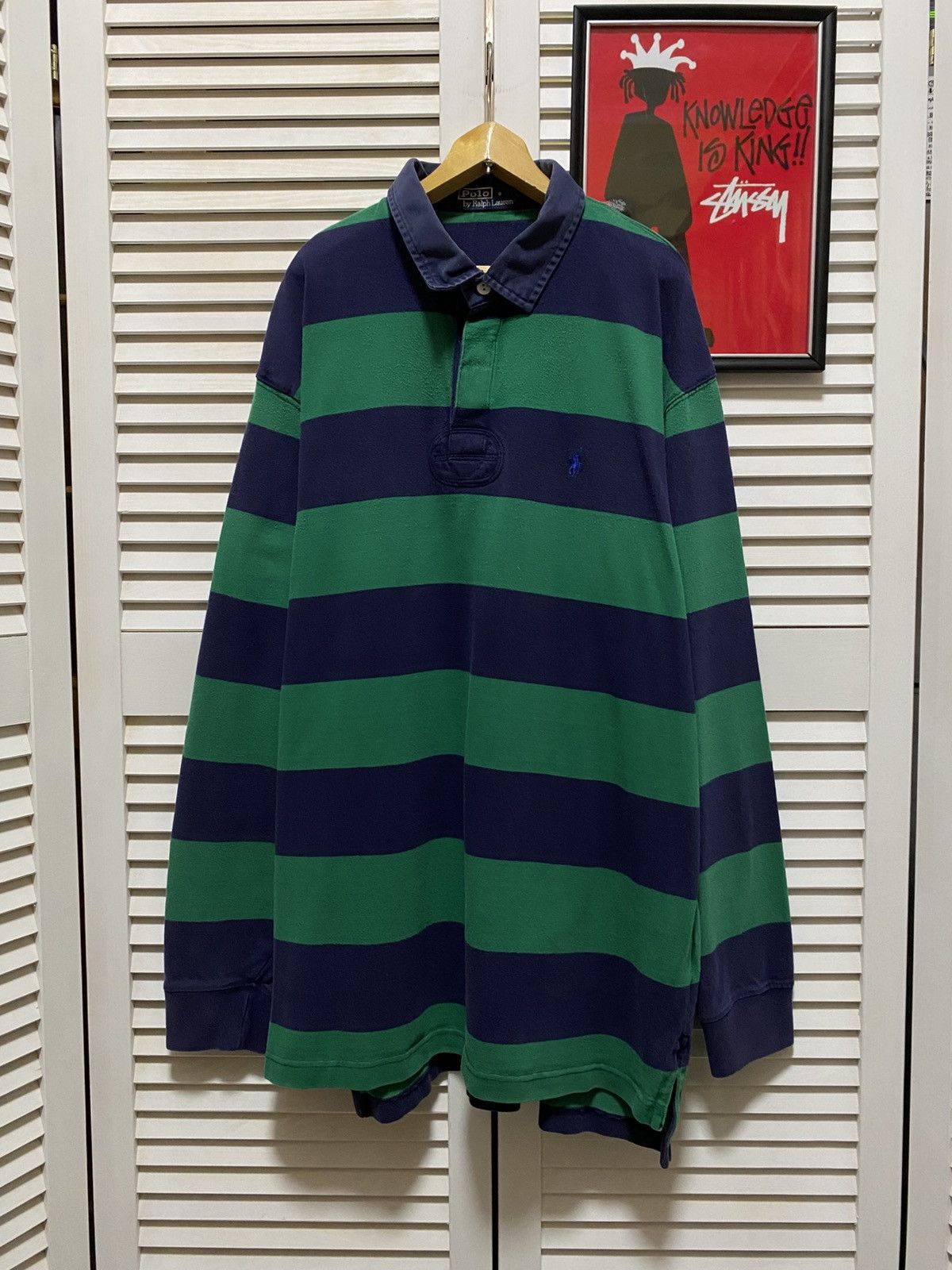 Polo Ralph Lauren Vintage Polo Ralph Lauren Rugby Long Sleeve Striped Pony OG Size US XL / EU 56 / 4 - 1 Thumbnail