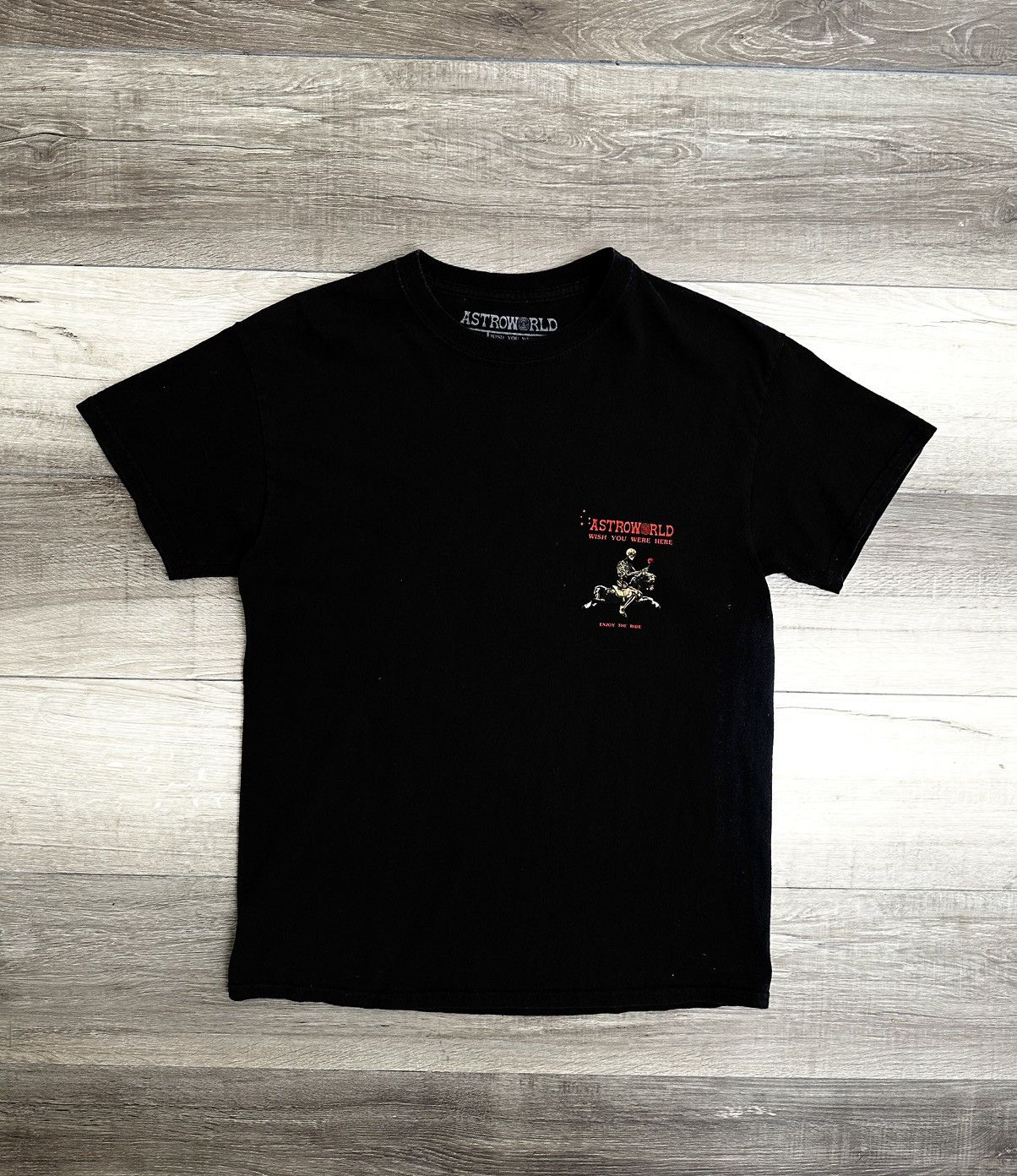Travis Scott Travis Scott Black "Enjoy The Ride" Skeleton Logo Tee Medium Size US M / EU 48-50 / 2 - 4 Thumbnail
