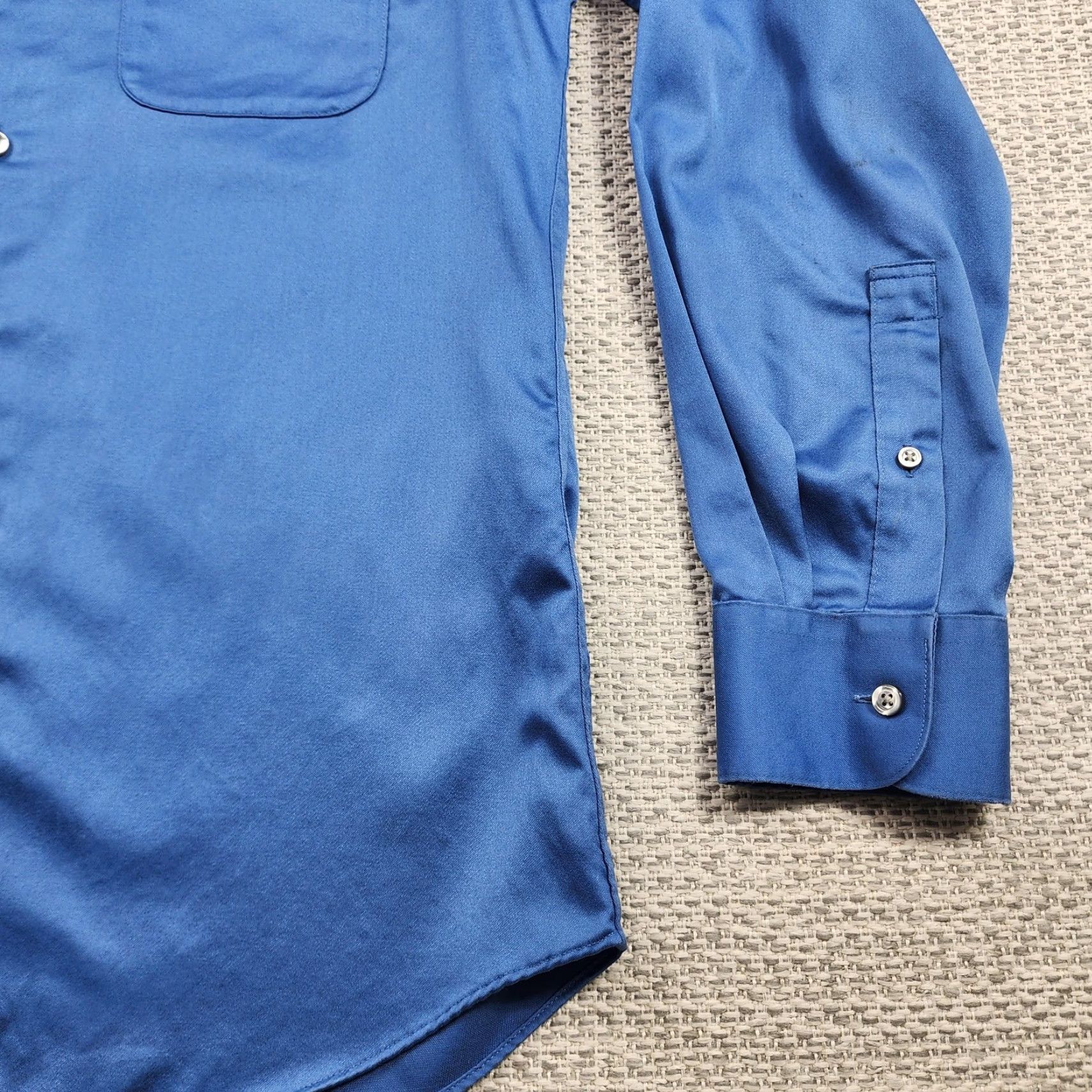 Murano Murano Shirt Mens 15.5 33 Blue Liquid Cotton Long Sleeve Button Up Dress Shirt Size 42R - 2 Thumbnail