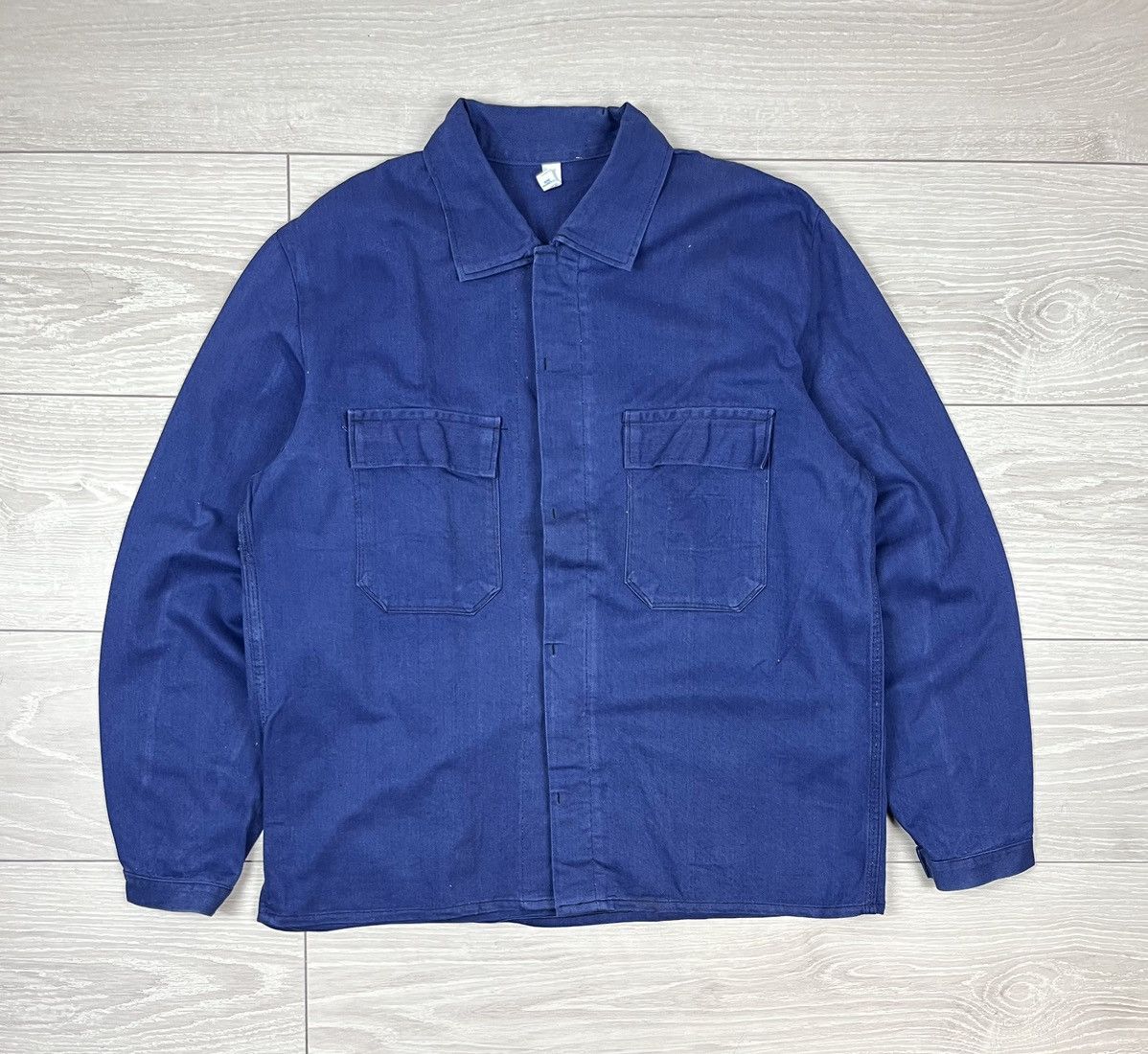 Le Laboureur Le Laboureur Vintage 80s French Blue Work Chore Jacket Size US L / EU 52-54 / 3 - 1 Thumbnail
