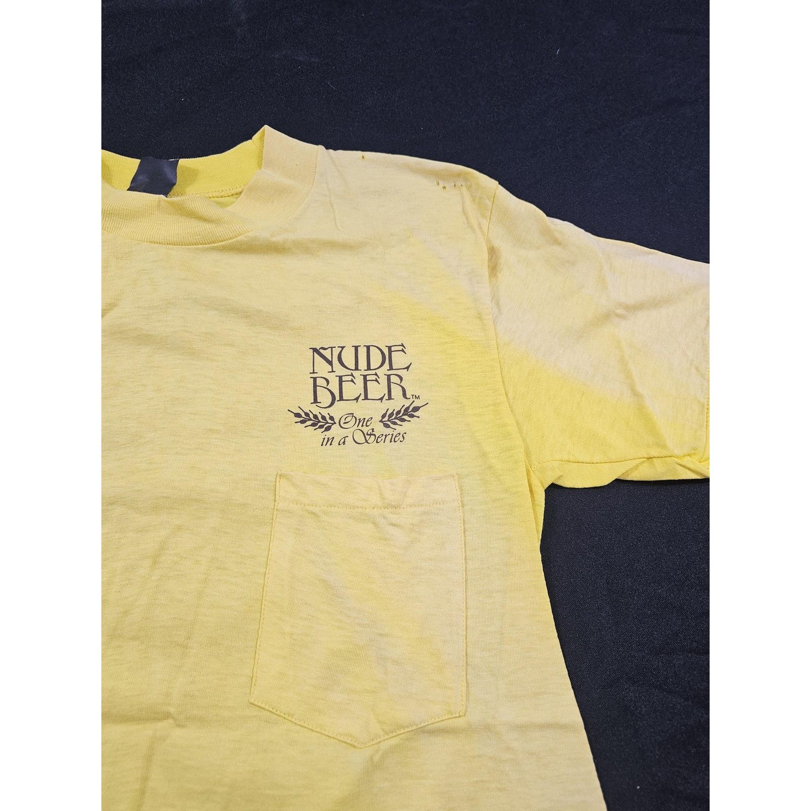 Anvil Nude Beer Surfing Graphic Pocket T-Shirt Sz S 1980s Size US S / EU 44-46 / 1 - 4 Thumbnail