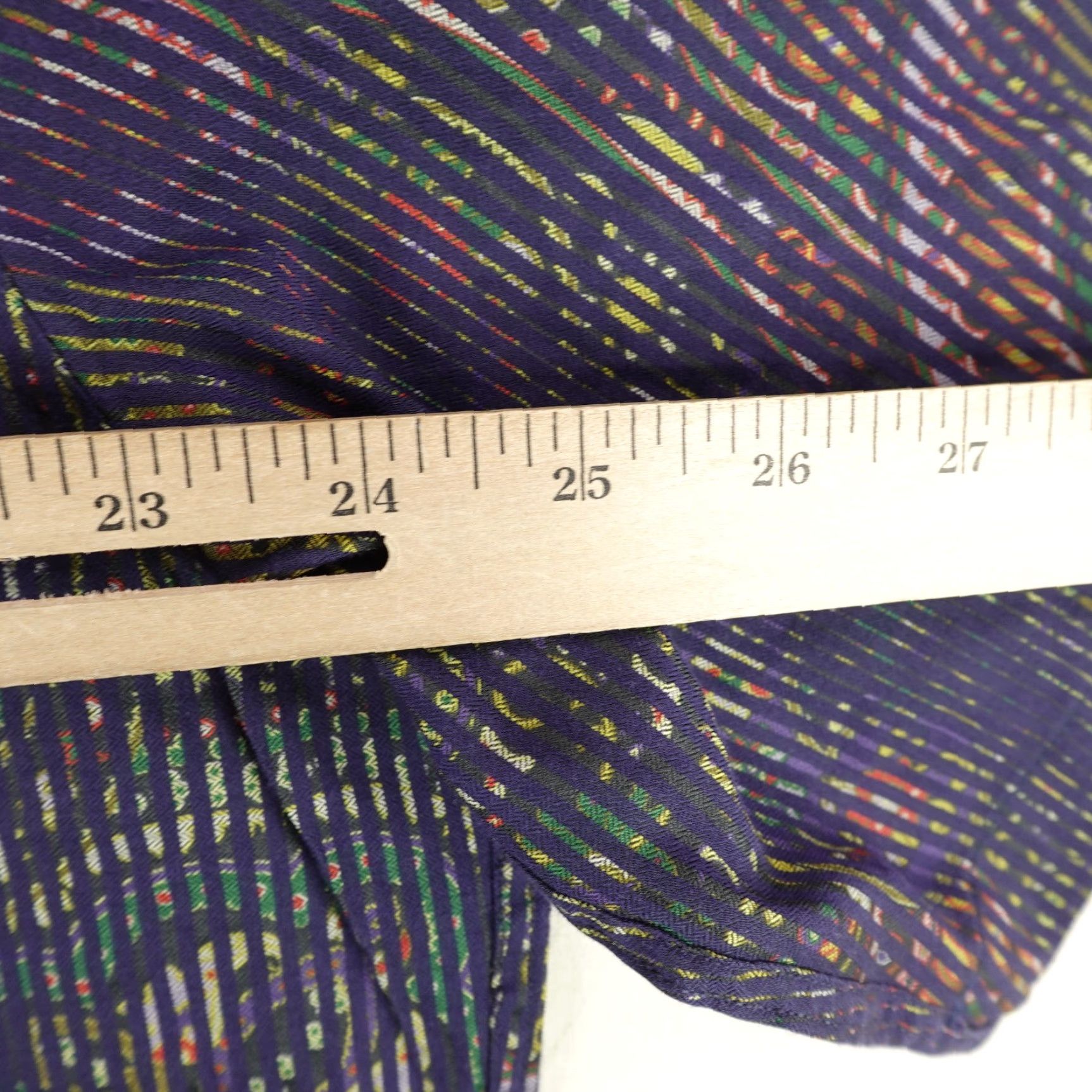 BUGATCHI VINTAGE Bugatchi Uomo Shirt Men XL Purple Green Stripes Paisley Button-Up Short Sleeve Casual Classic Mens XL Purple Paisley 90s Style Size US XL / EU 56 / 4 - 6 Thumbnail