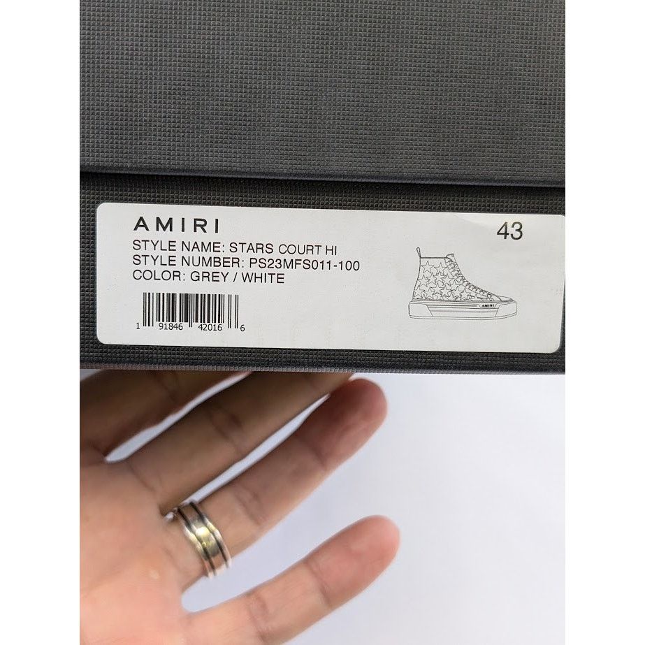 Amiri o1rshd1 Q:2 / Stars Court High-Top Sneakers in Grey / White Size US 10 / EU 43 - 22 Thumbnail