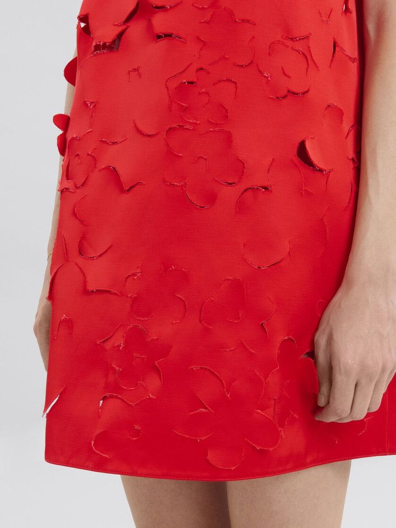 Marni o1f1d3z0326 Textured-Finish Mini Dress in Red Size S / US 4 / IT 40 - 5 Thumbnail