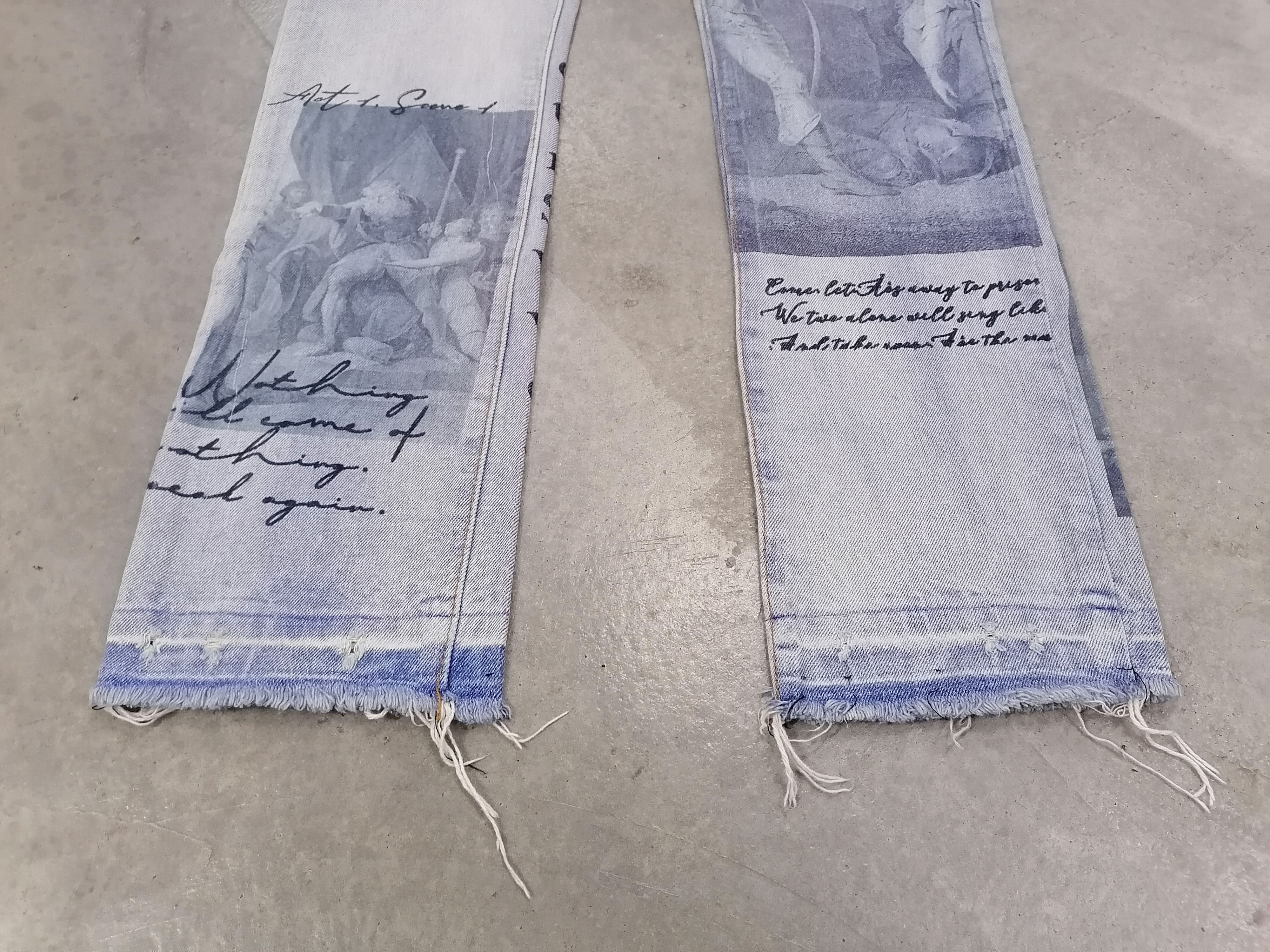 14th Addiction × If Six Was Nine × MNML Mnml Art Distressed Denim Pants Size US 29 - 3 Thumbnail
