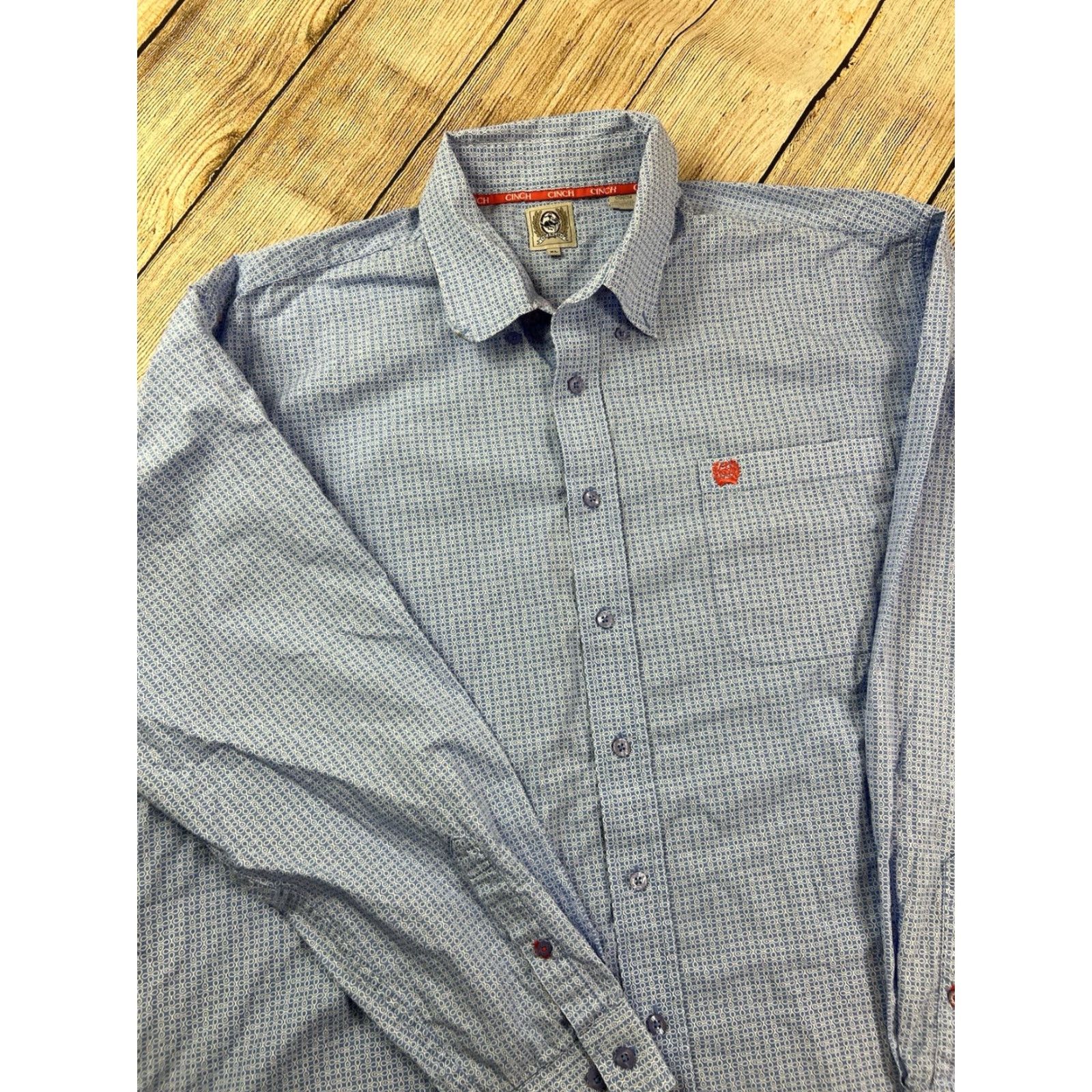 Vintage VINTAGE Cinch Western Button-Up Shirt Longsleeve XL Mens Blue Geometric Pattern button Size US XL / EU 56 / 4 - 6 Thumbnail