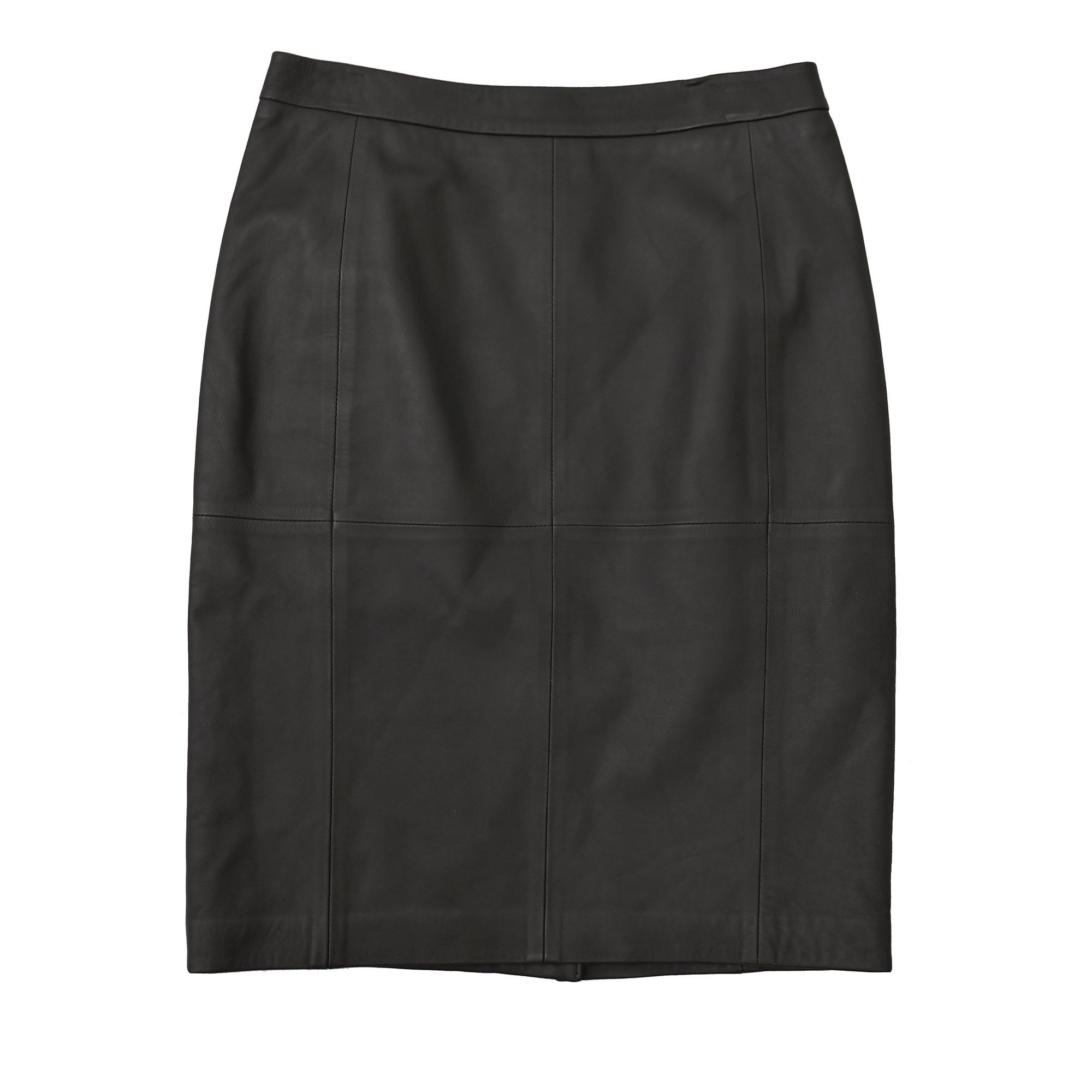 Jaeger Jaeger leather pencil midi skirt in black size M Size 28" / US 6 / IT 42 - 1 Thumbnail