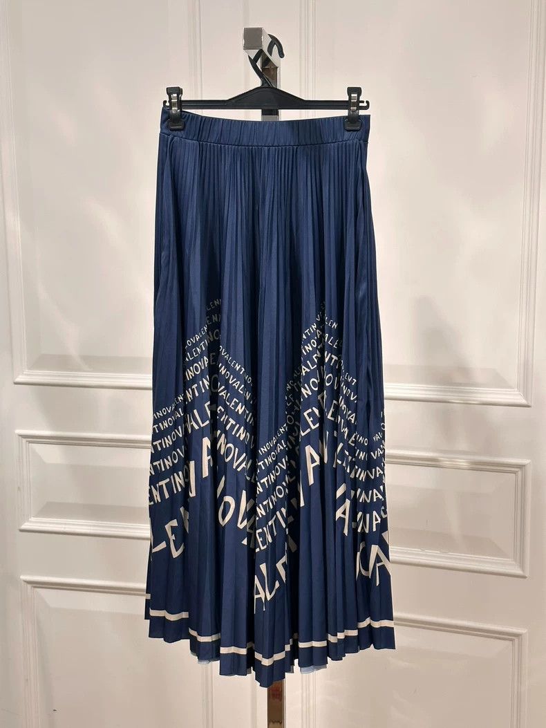 Valentino Valentino Logo print blue pleated skirt Size S / US 4 / IT 40 - 3 Thumbnail