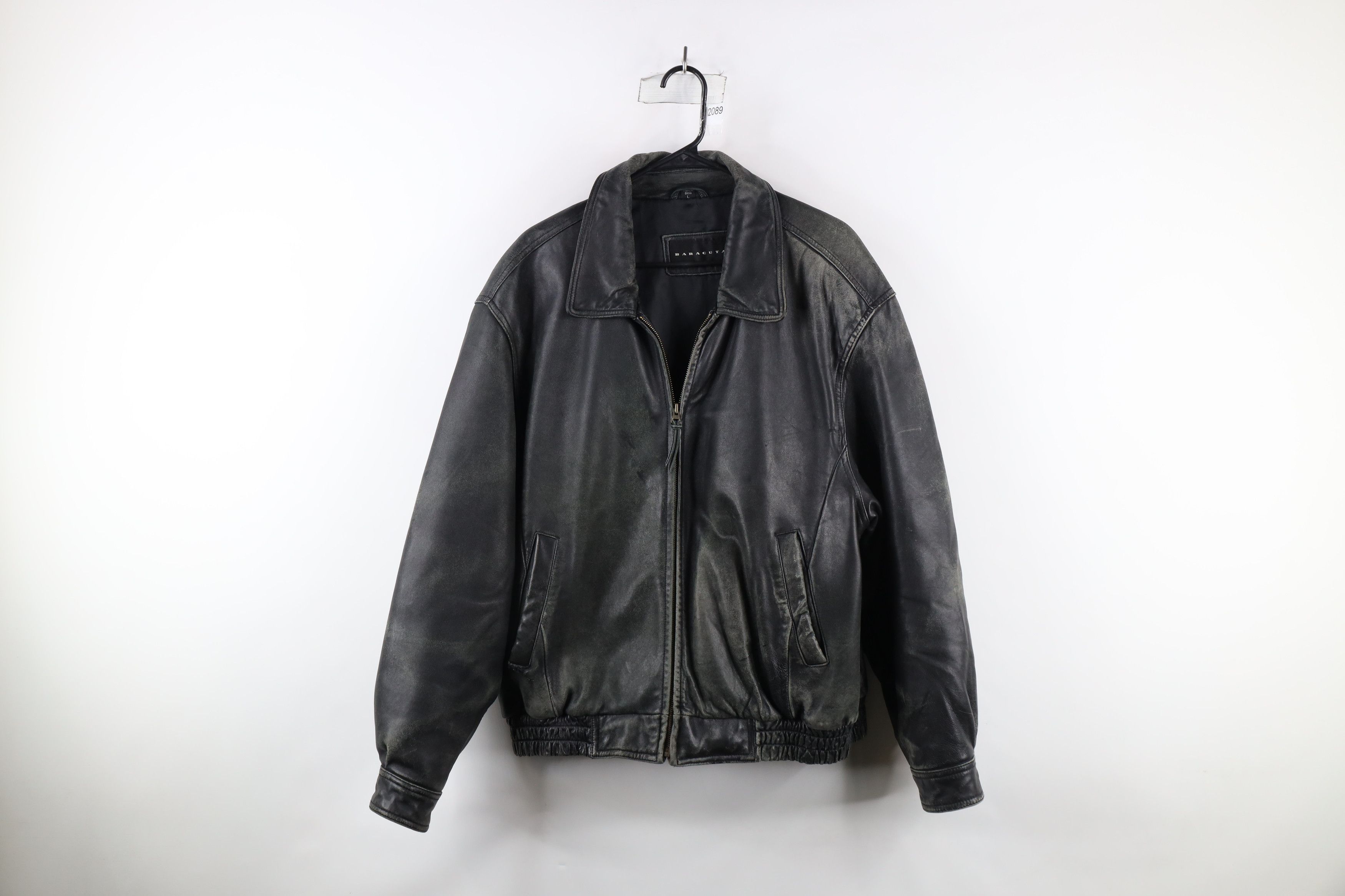 Vintage Vintage 90s Streetwear Leather Flight Bomber Jacket Black Size ONE SIZE - 1 Thumbnail