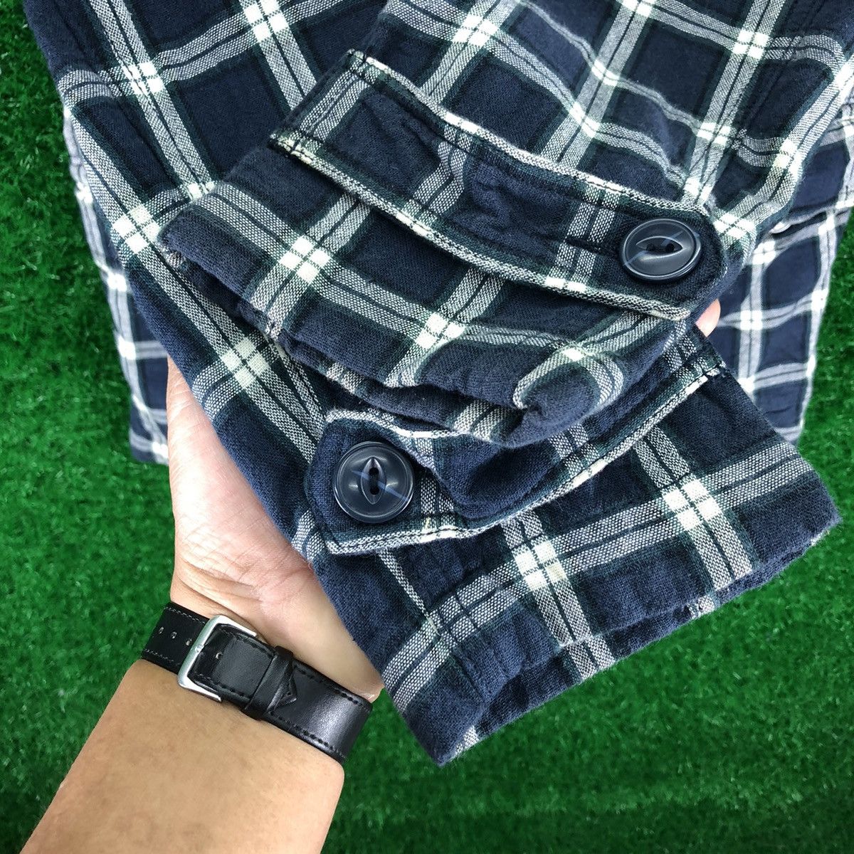 Japanese Brand Vintage Double Breasted Checkered Jacket by Harappa Size S / US 4 / IT 40 - 11 Thumbnail