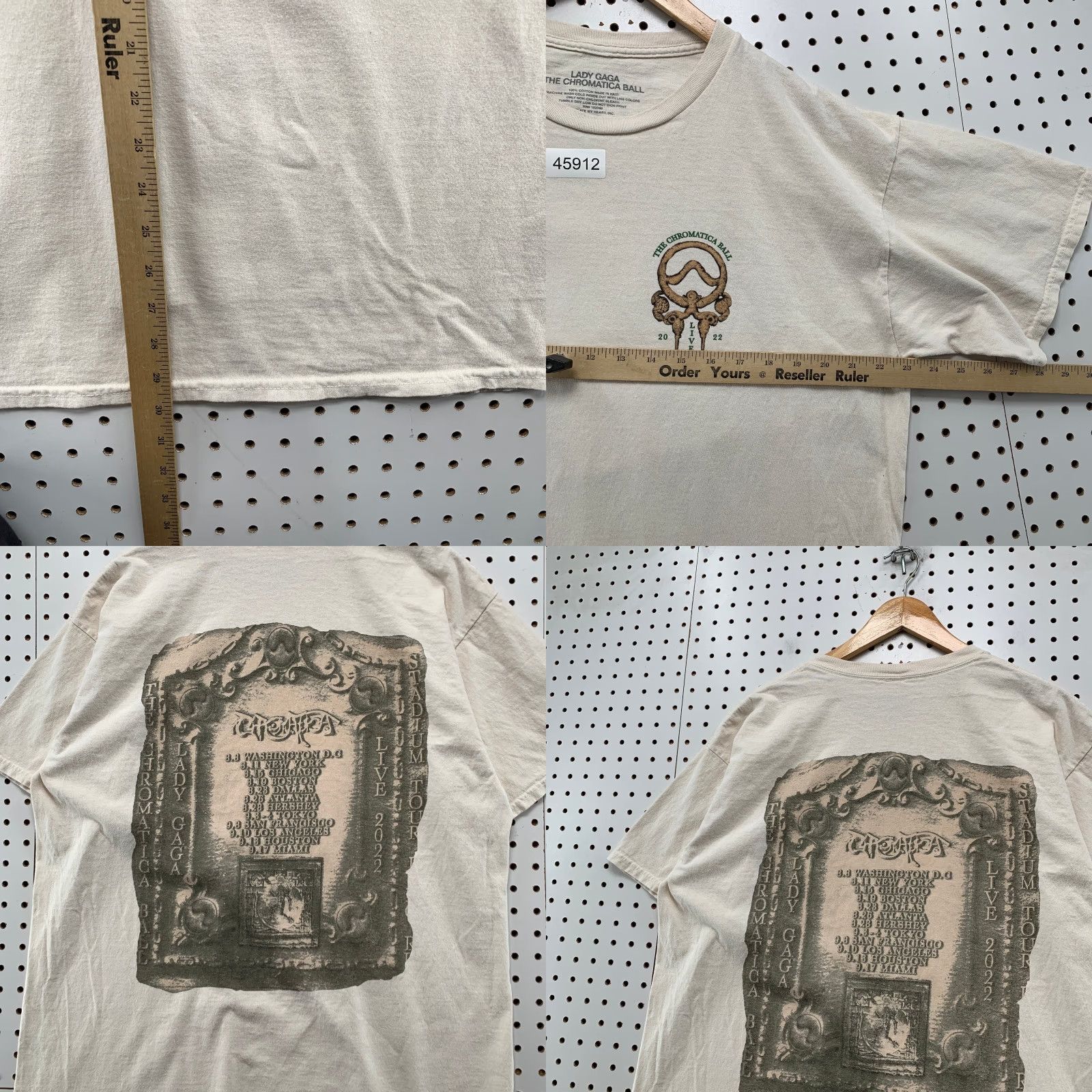 Bally Lady Gaga T Shirt Mens Large Beige The Chromatica Ball Graphic Music Pop Concert Shirt Mens L Beige Chromatica Ball Size US L / EU 52-54 / 3 - 8 Thumbnail