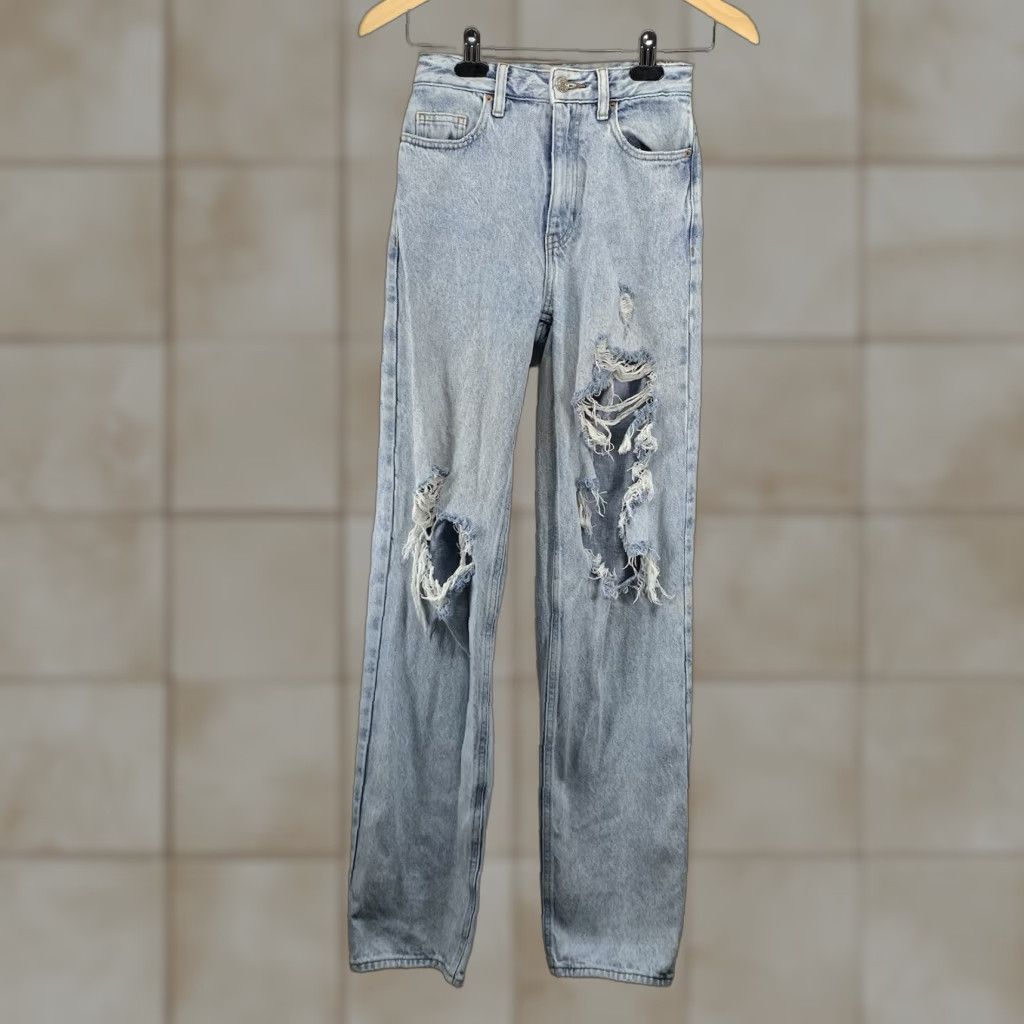 Pacsun PacSun 90's Boyfriend Jeans Womens Blue Size 23 Distressed Ripped Tear 24x31 Size 40" / US 18 - 1 Thumbnail