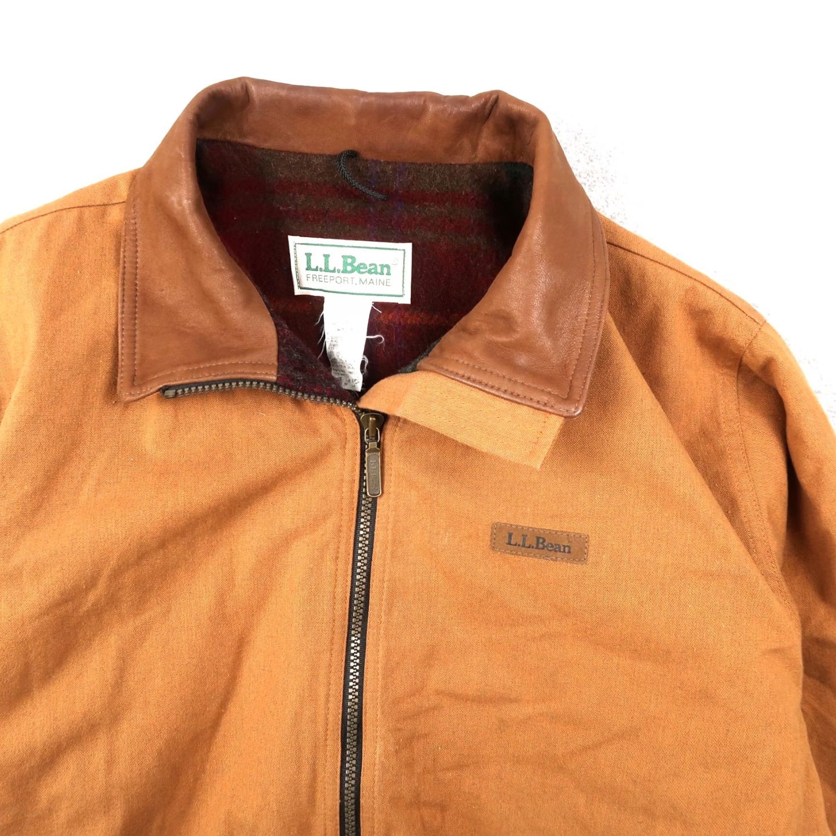 Vintage VINTAGE L.L. Bean Jacket Womens L Canvas Bomber Wool Lined Khaki Leather Collar USA Jacket Size L / US 10 / IT 46 - 3 Thumbnail