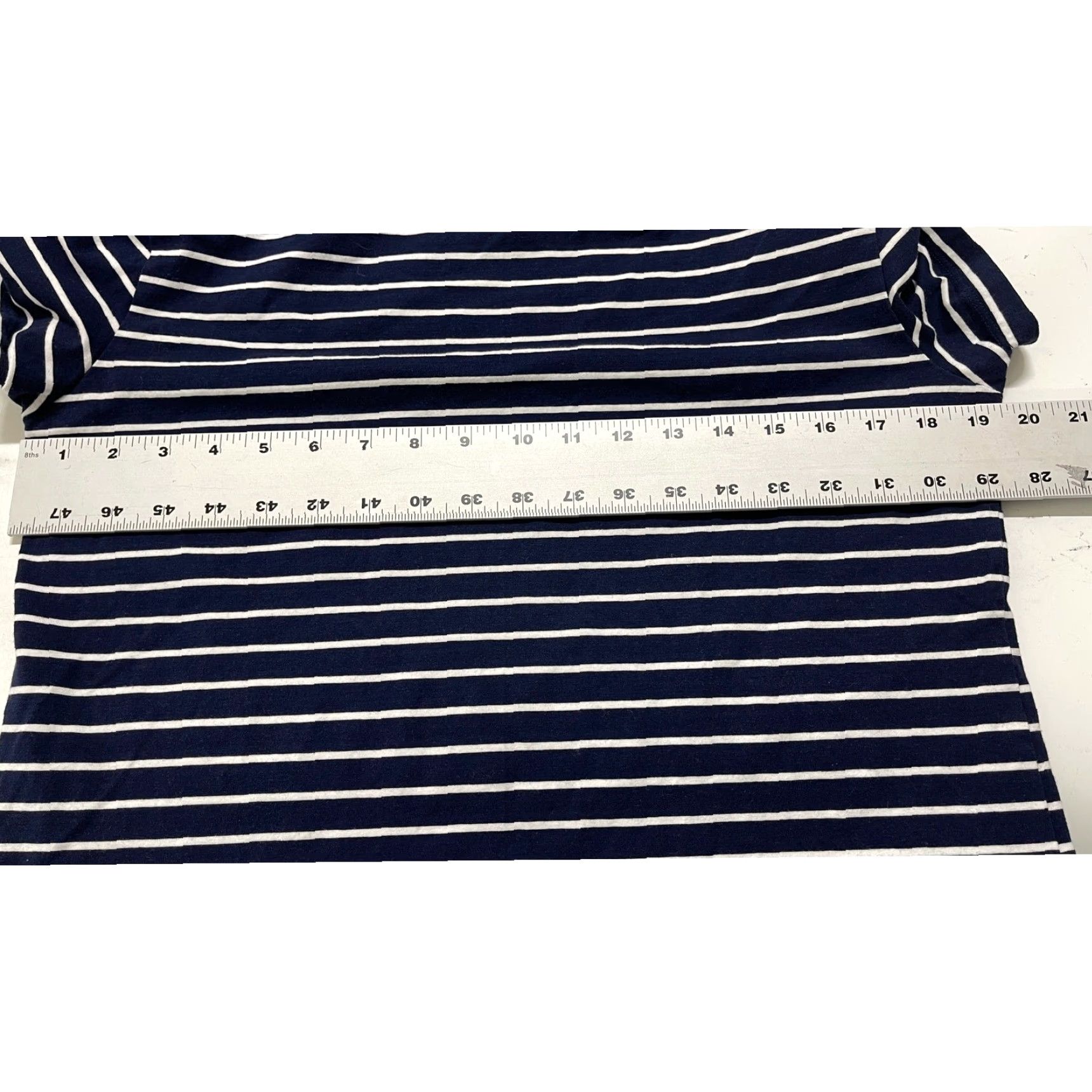 Greats Great Northwest Tee Shirt XL Blue White Striped Short Sleeve Minimalist Preppy Women Regular Round Neck Pullover T-Shirt Cotton Vintage: No Size XL / US 12-14 / IT 48-50 - 4 Thumbnail