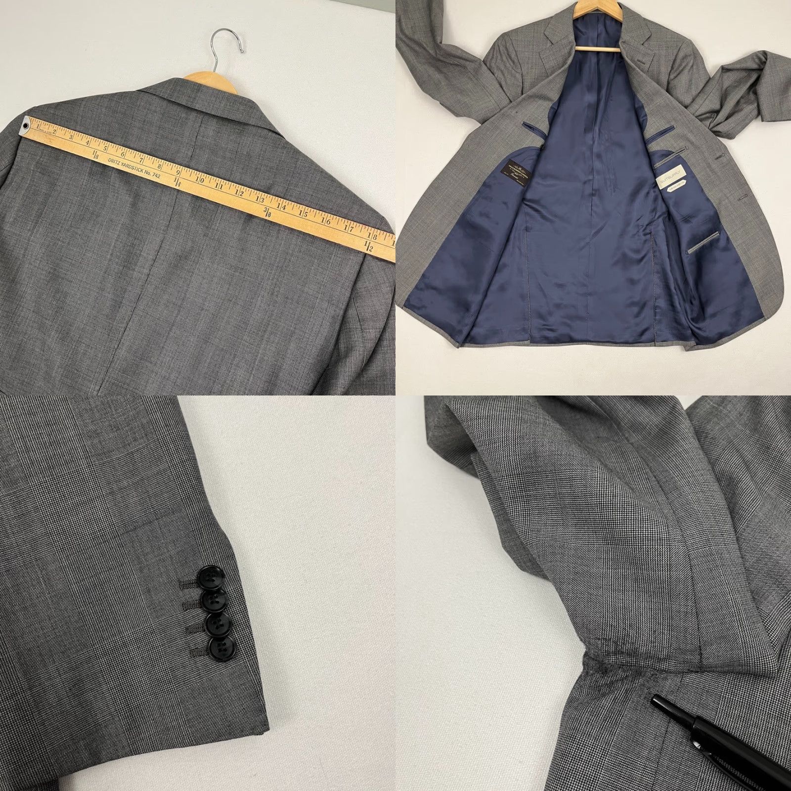 Suitsupply Suitsupply Blazer Mens 44L Gray Super 110s Wool Vitale Barberis Canonico Lazio Suit Jacket Cotton? Size 44R - 8 Thumbnail