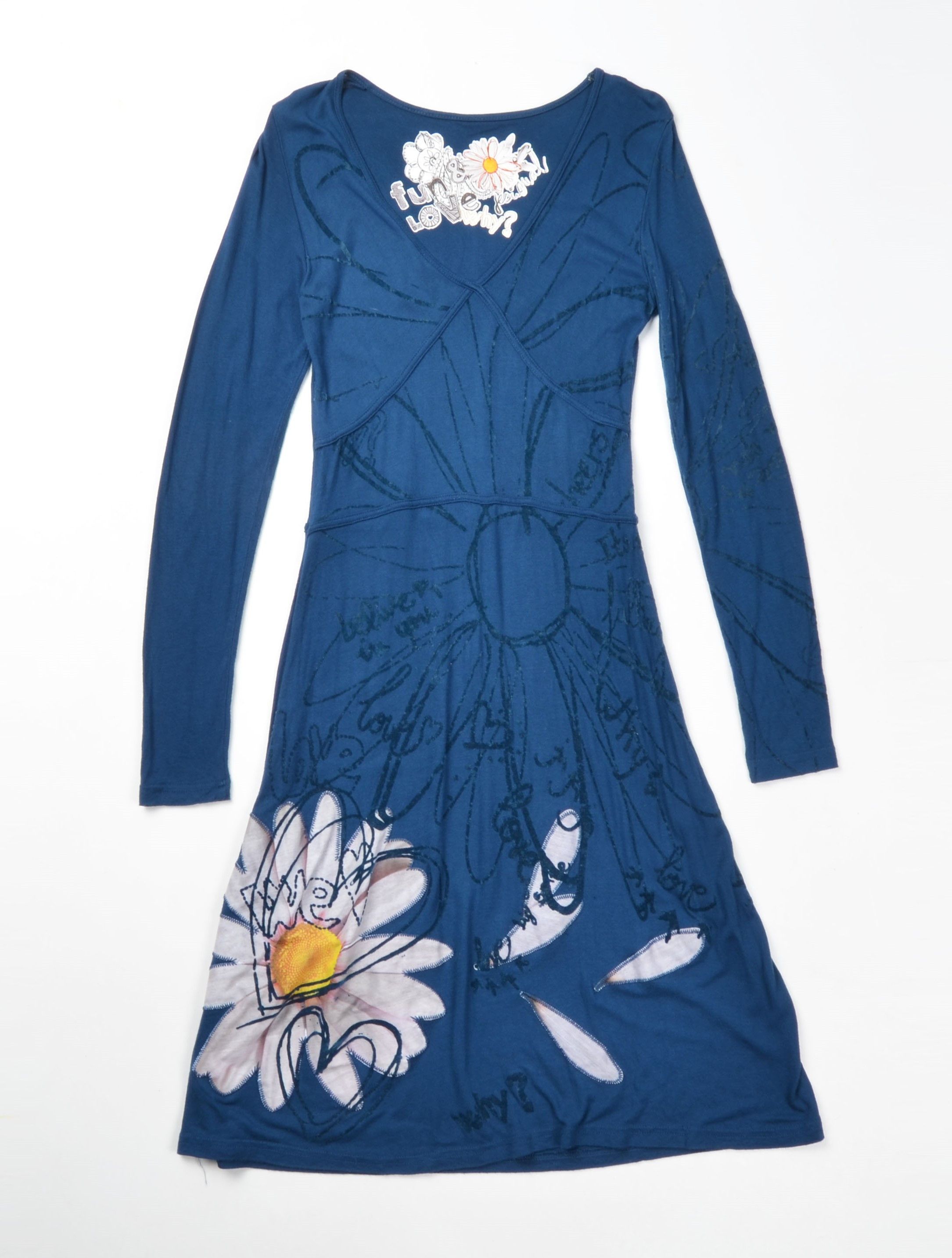 Desigual × Vintage Vintage Desigual Y2K Boho Long Sleeve Floral Dress Size M / US 6-8 / IT 42-44 - 4 Thumbnail