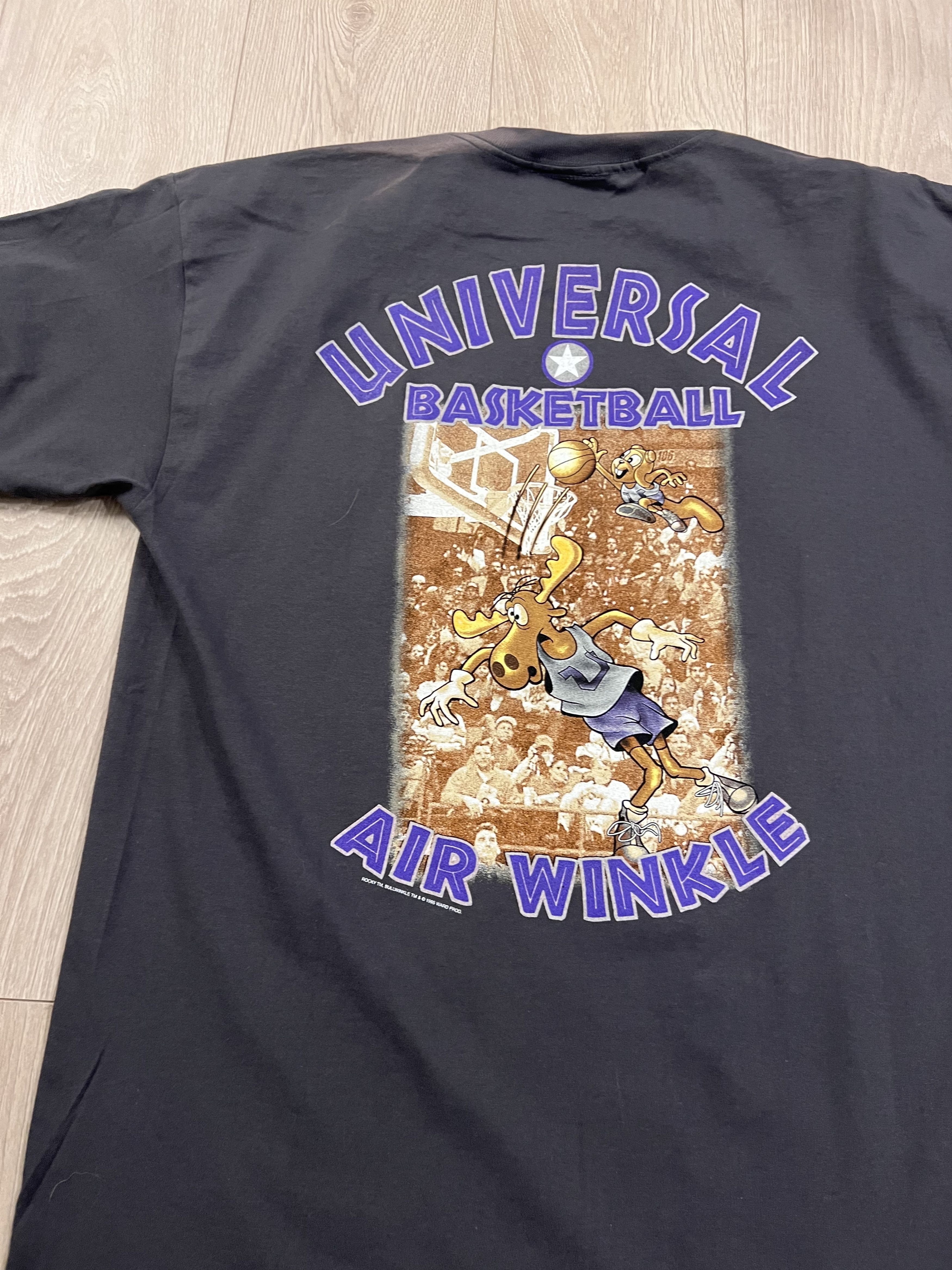 Vintage Vintage 90s Rocky & Bullwinkle Universal Studios TShirt 1995 Size US XL / EU 56 / 4 - 1 Thumbnail