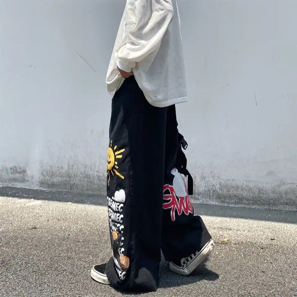 Japanese Brand × Vintage Graffiti Y2k Oversized Jeans Size US 35 - 6 Thumbnail