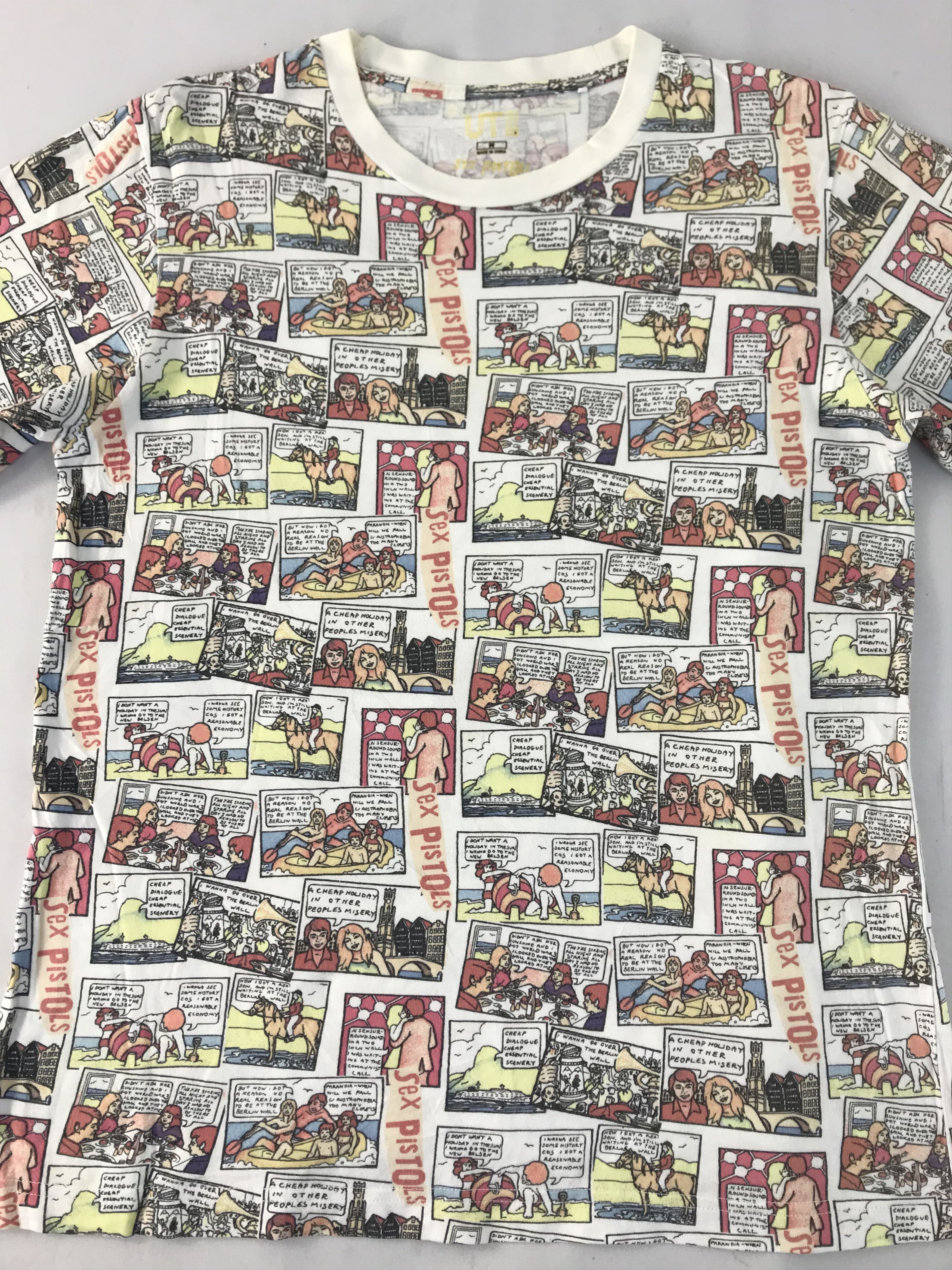 Band Tees Sex Pistols Resinduals Comic Strip Over Printed Tee T-shirt Size M / US 6-8 / IT 42-44 - 3 Thumbnail