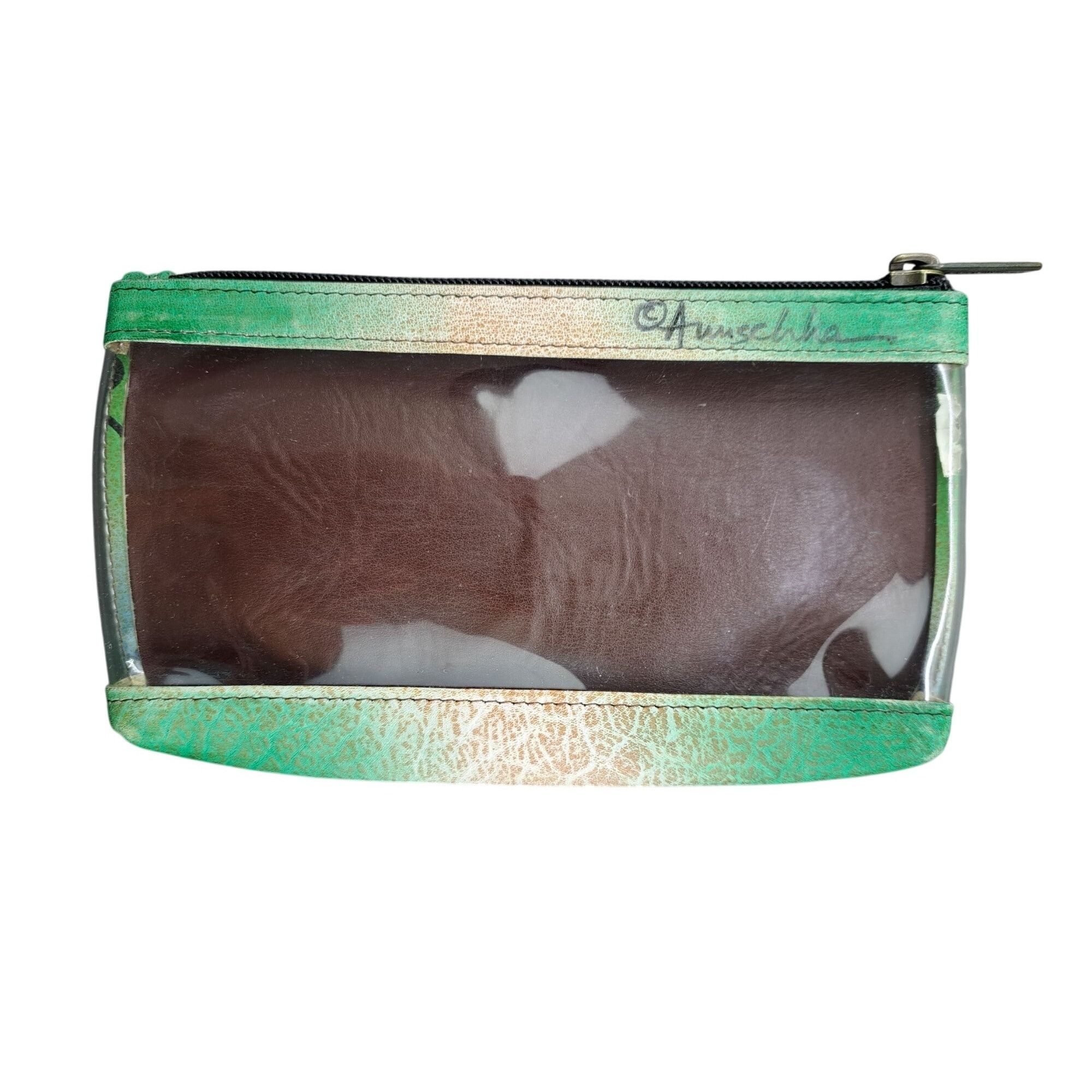Other Anuschka Butterfly Cosmetic Bag Hand-Painted Leather Zipper Size ONE SIZE - 2 Thumbnail