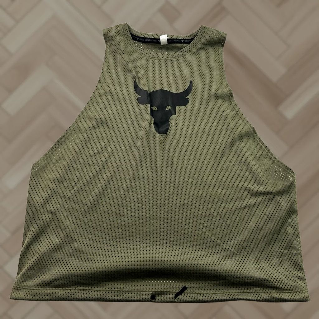Under Armour Under Armour Project Rock Heat Gear Jersey Shirt Womens Large Green Sleeveless Tank Size L / US 10 / IT 46 - 1 Thumbnail