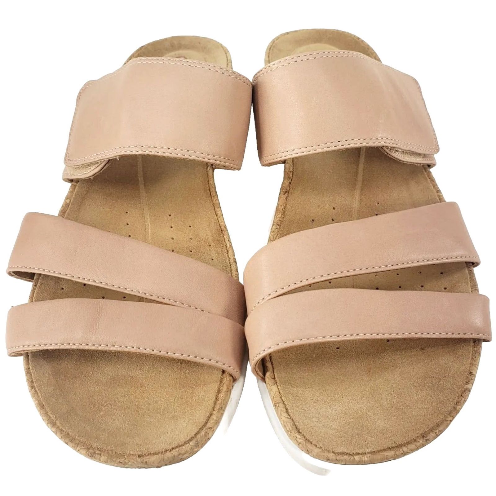 Clarks Clarks Unstructured Women's Slide Sandal Size 10 Pink Flesh Leather Wedge Slip On Shoes - Like New Pre-owned Mens? Womens? Size US 10 / IT 40 - 3 Thumbnail
