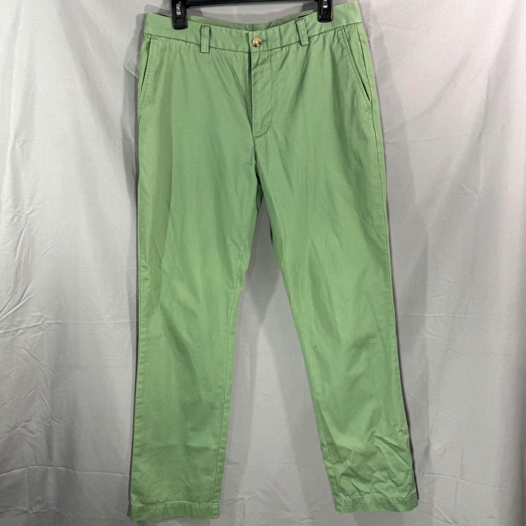 Vineyard Vines Vineyard Vines Pants Mens 35x31 Green Chinos Straight Leg Classic Preppy Cotton Size US 29 - 2 Thumbnail
