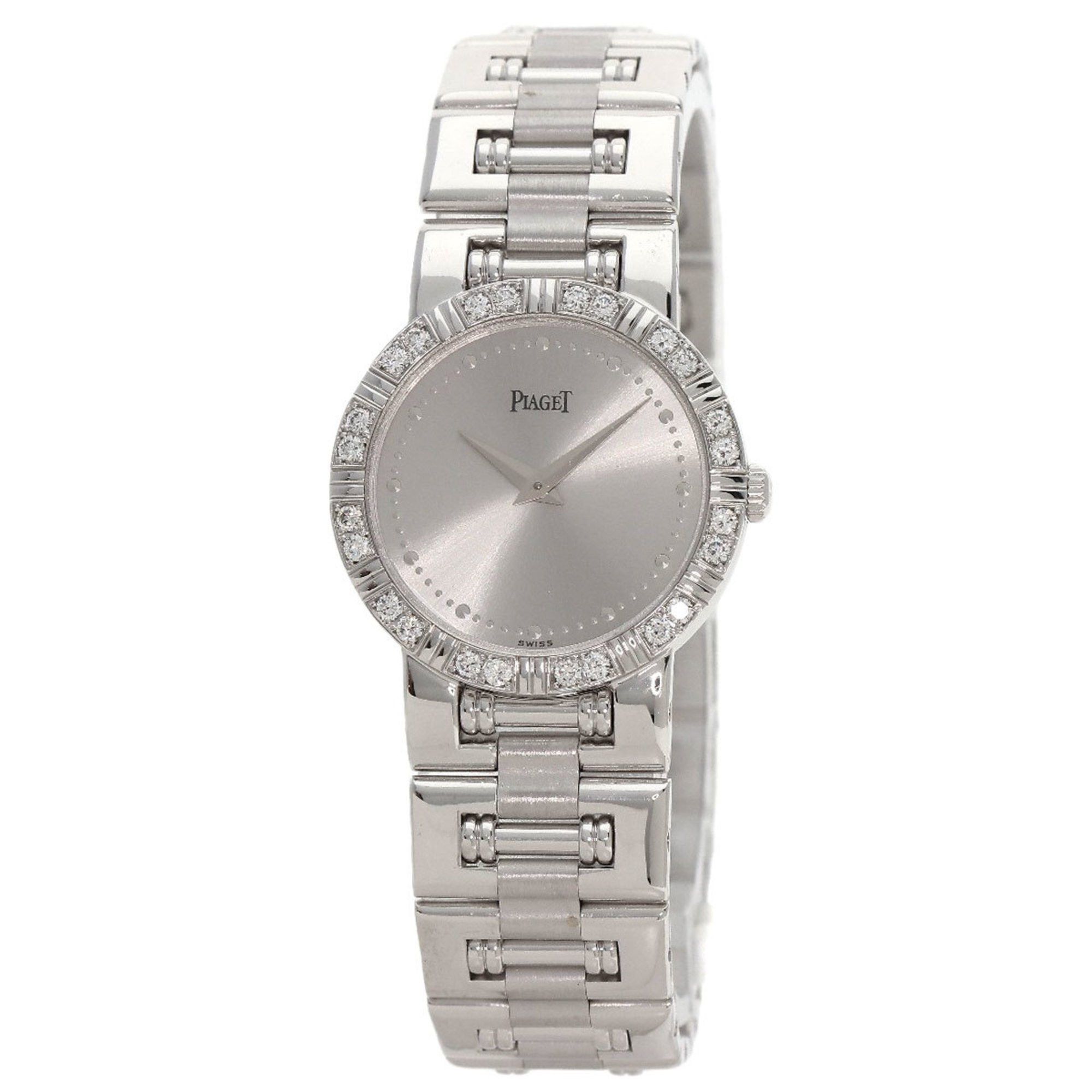 image of Piaget 80564K81 Dancer Diamond Bezel Watch K18 White Gold/k18Wg/diamond Women's Piaget in Silver