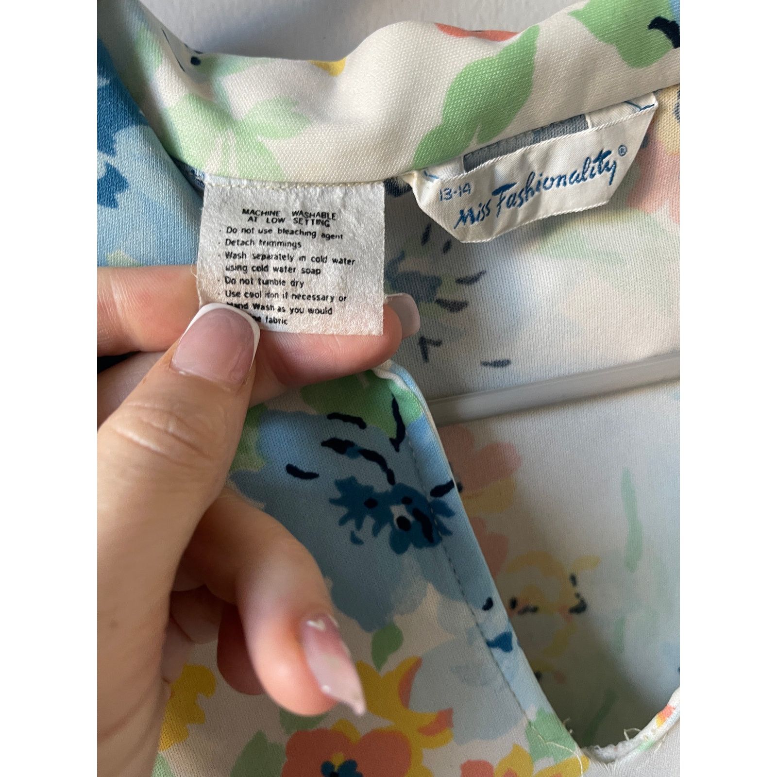 Vintage Miss Fashionality 1970 Floral Collared Blouse Womens Top Size L / US 10 / IT 46 - 3 Thumbnail