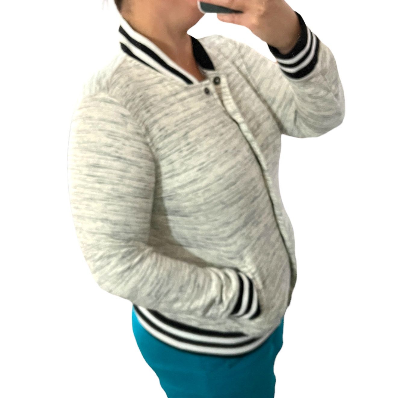Other Bomber Varsity Sweatshirt Snap Front Side Pocket Jacket Size M / US 6-8 / IT 42-44 - 5 Thumbnail