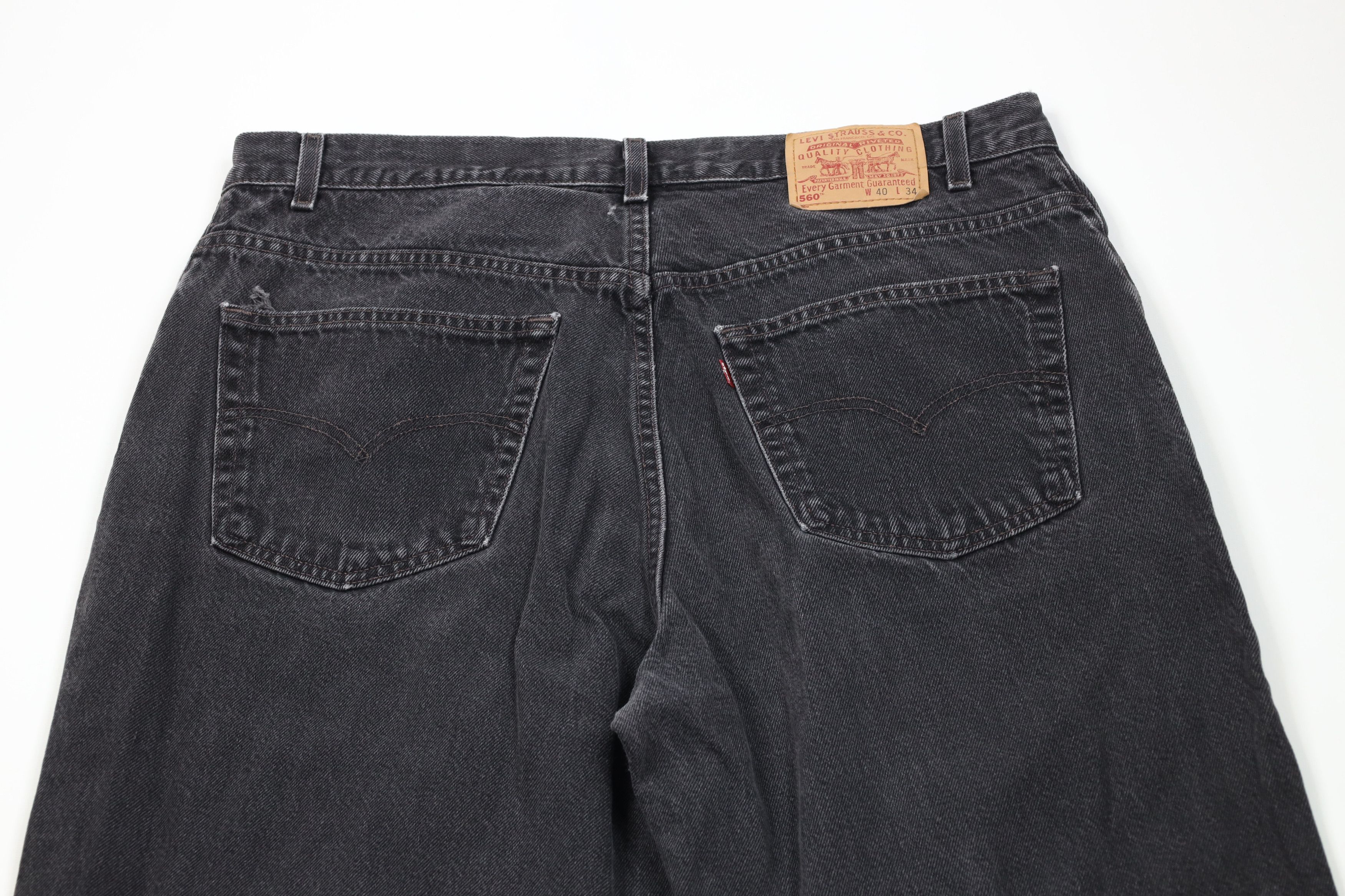 Levi's × Vintage Vintage Y2K 2000 Levis 560 Loose Fit Tapered Leg Jeans Black Size US 40 / EU 56 - 12 Thumbnail