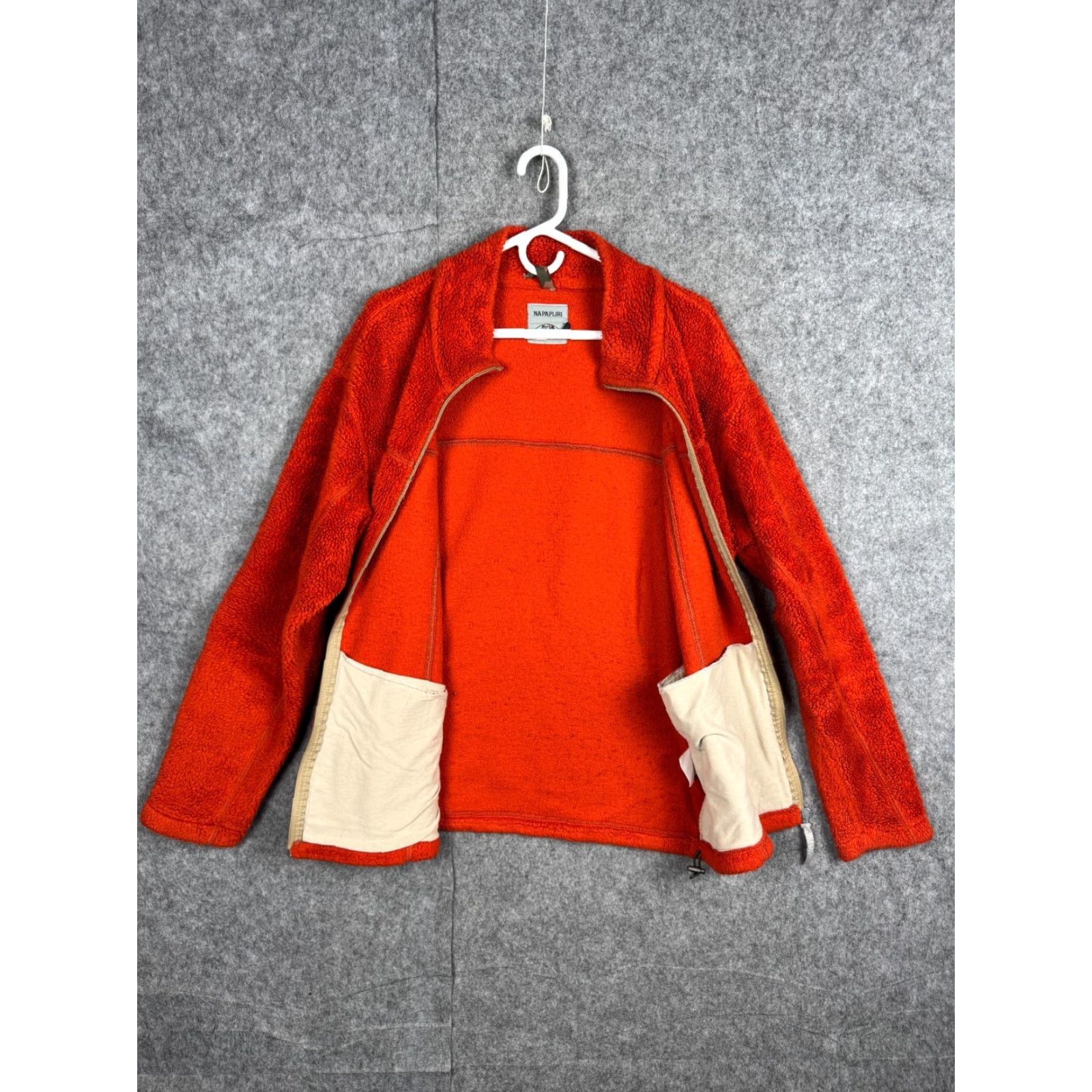 Napapijri Napapijri Jacket Women's L Orange Deep Pile Fleece Full Zip Warm Thick Size L / US 10 / IT 46 - 4 Thumbnail