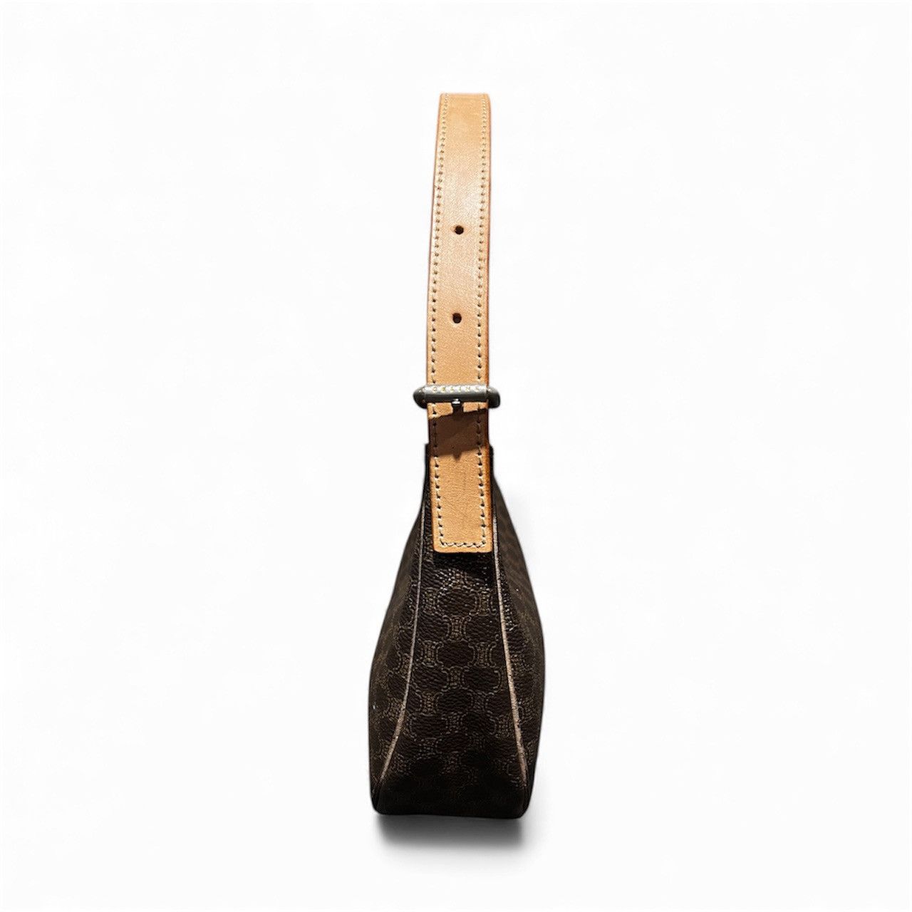 Celine Authentic CELINE Canvas Calfskin Macadam Hobo Shoulder Bag Size ONE SIZE - 4 Thumbnail