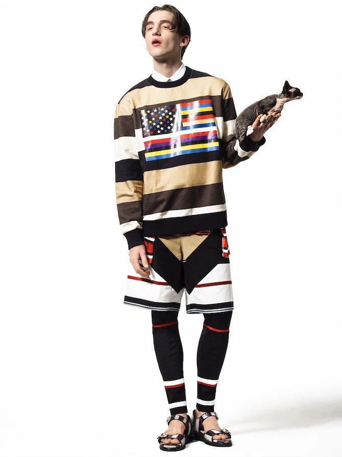 Givenchy SS14 TISCI Runway Multi Strip Flag Oversized Sweat RRP $795 Size US S / EU 44-46 / 1 - 2 Thumbnail