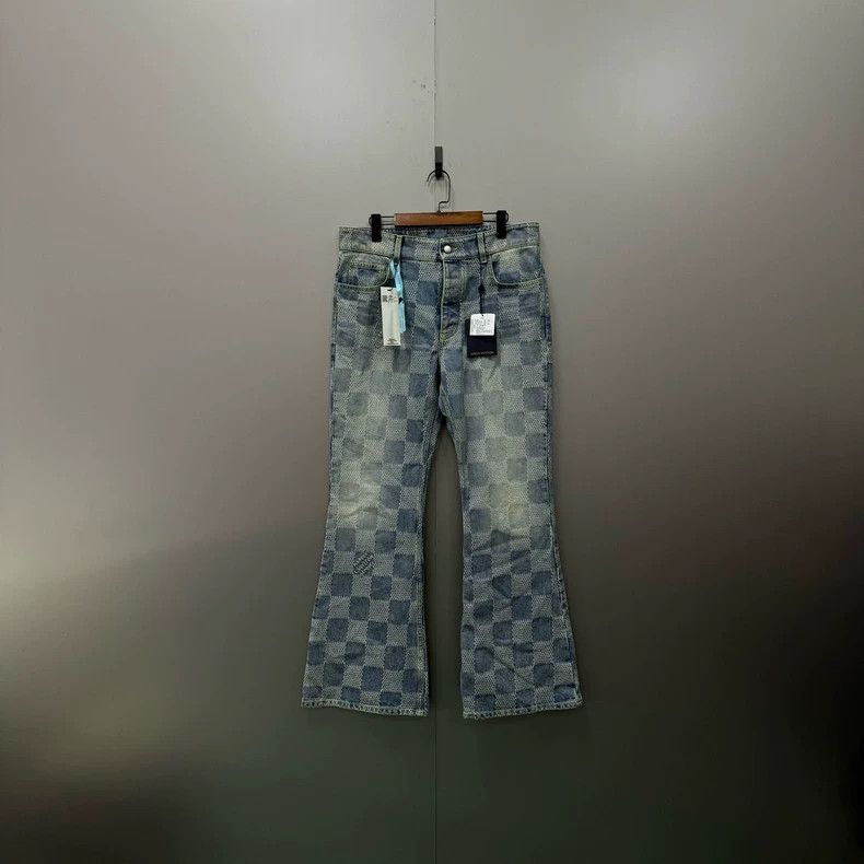Louis Vuitton Louis Vuitton Blue checkerboard jeans 2501-Nextarrow Size US 34 / EU 50 - 1 Thumbnail