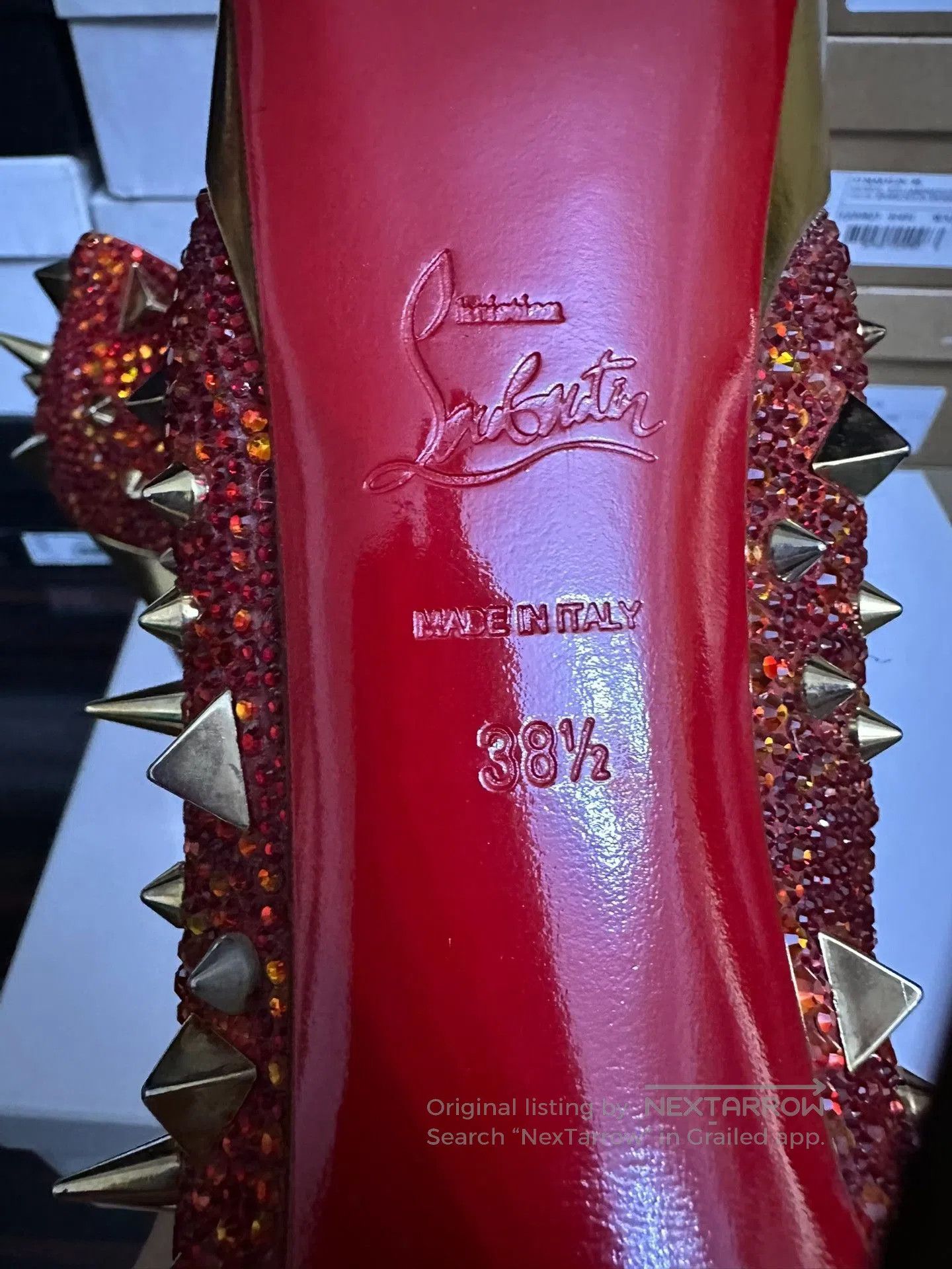 Christian Louboutin Christian Louboutin Red Crystal Heels. Size US 7.5 / IT 37.5 - 6 Thumbnail