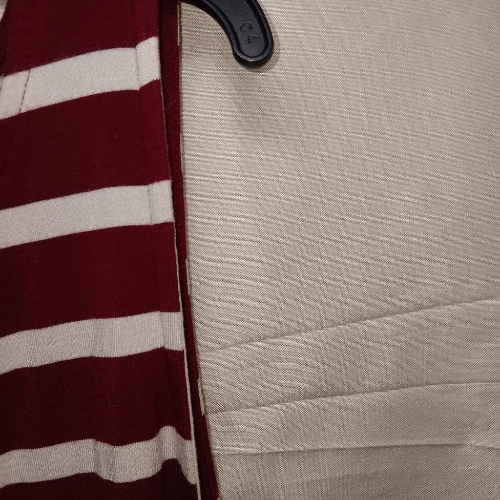 Old Navy Old Navy, striped tank dress, maroon/white, womens M, euc Size L / US 10 / IT 46 - 4 Thumbnail