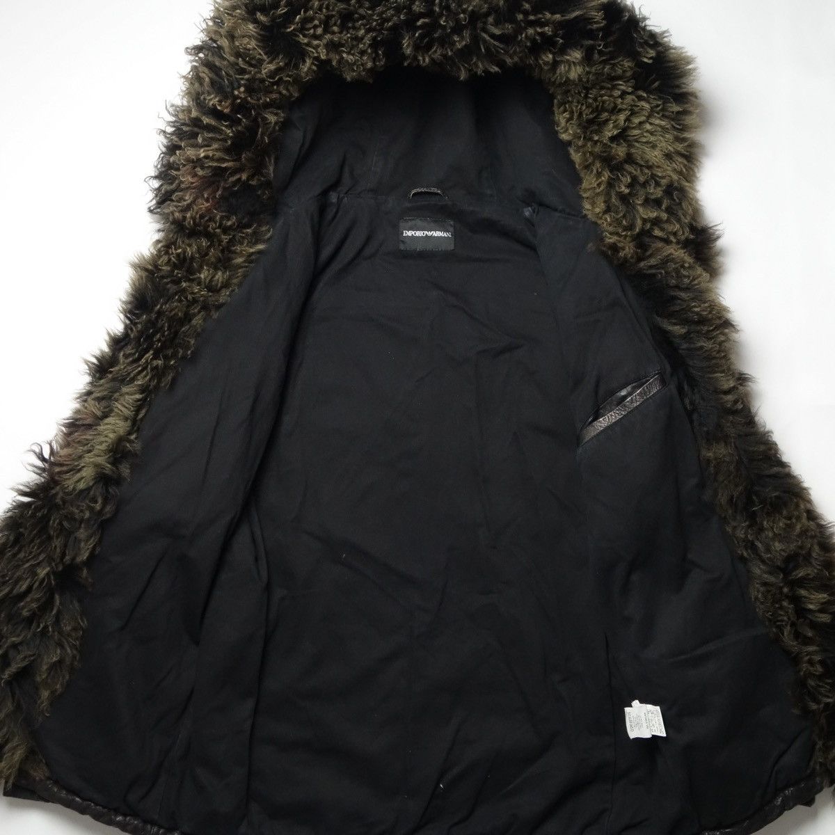 Emporio Armani FW2008 EMPORIO ARMANI Buffalo Fur Leather × Wool Long Jacket Size US M / EU 48-50 / 2 - 8 Thumbnail