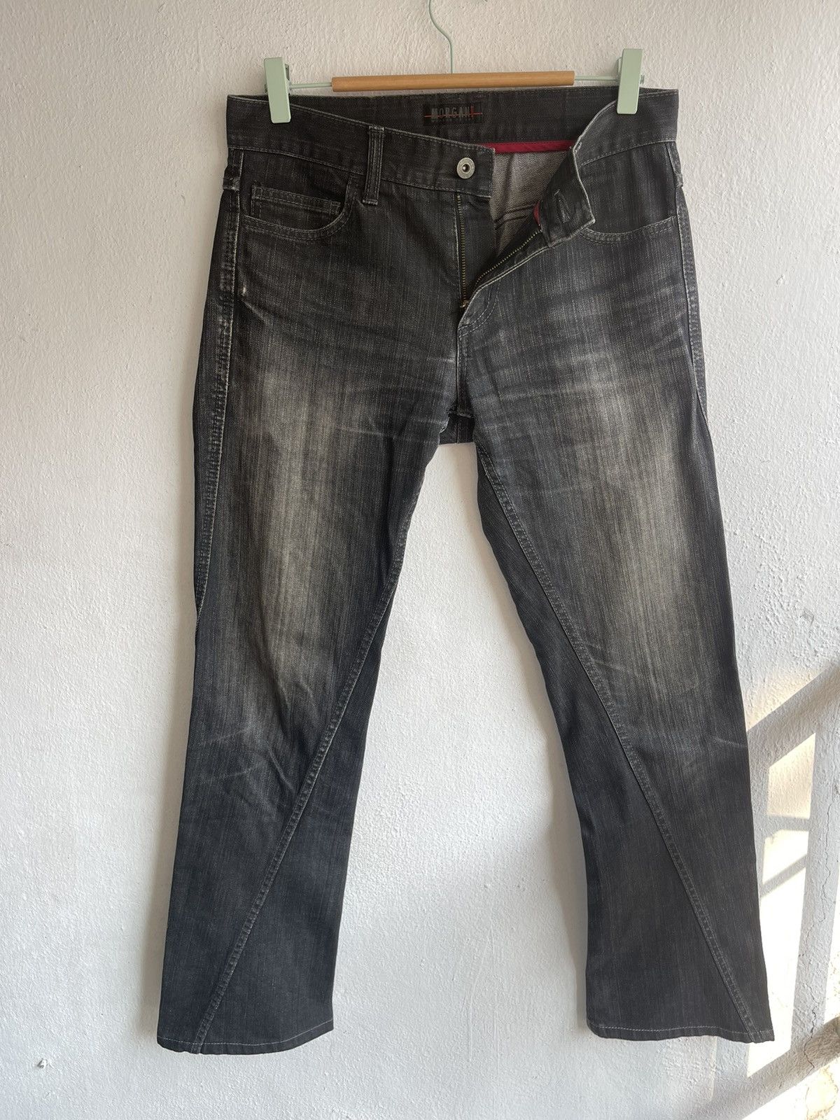 Japanese Brand × Le Grande Bleu (L.G.B.) × Morgan Homme 90s Flare Morgan De Toi Homme Spiral Cut Denim Jeans Size US 32 / EU 48 - 8 Thumbnail