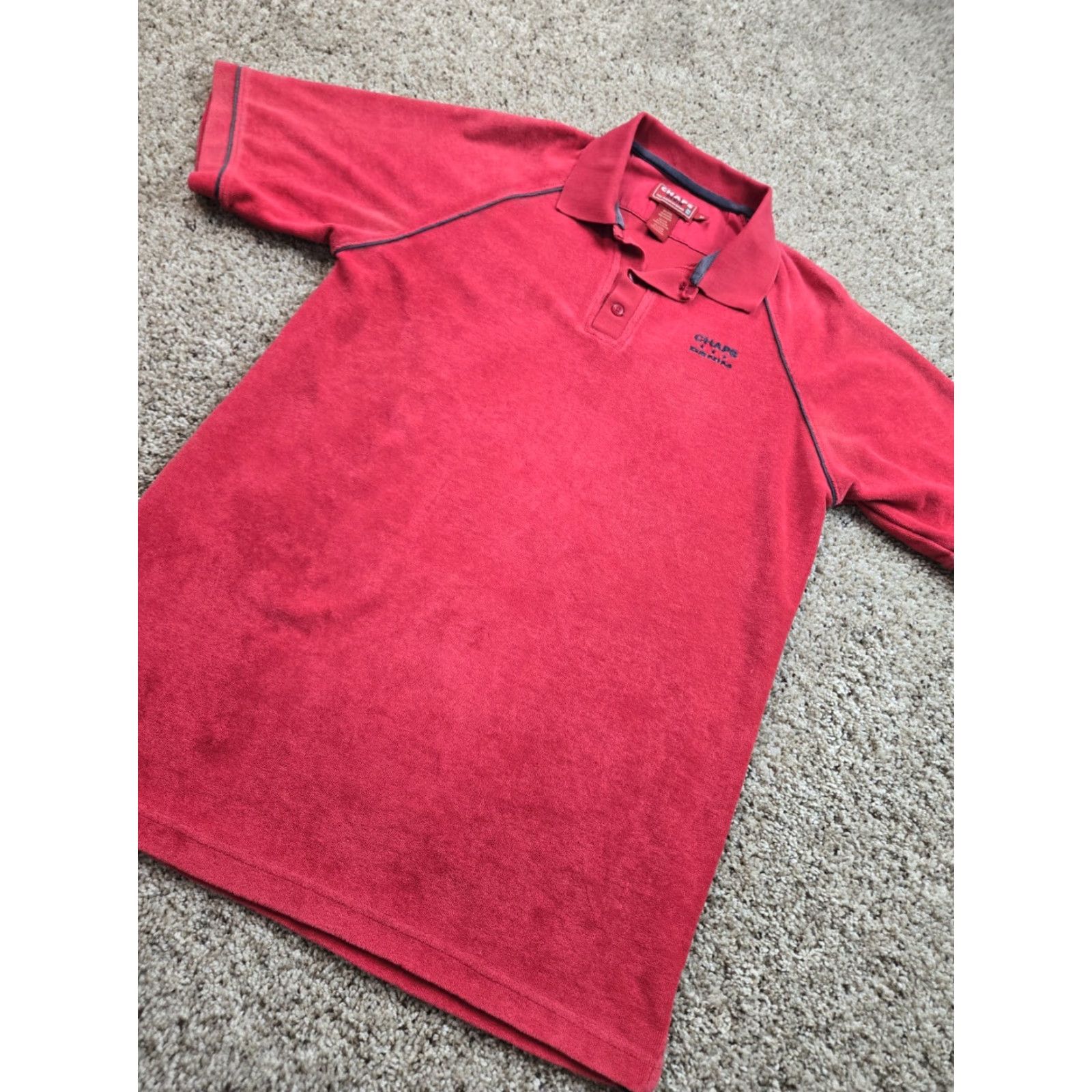 Chaps VINTAGE Chaps Polo Shirt Mens M Red Short Sleeve Polo Shirt Casual Cotton Blend Terry Logo 90s Mens Size US M / EU 48-50 / 2 - 2 Thumbnail