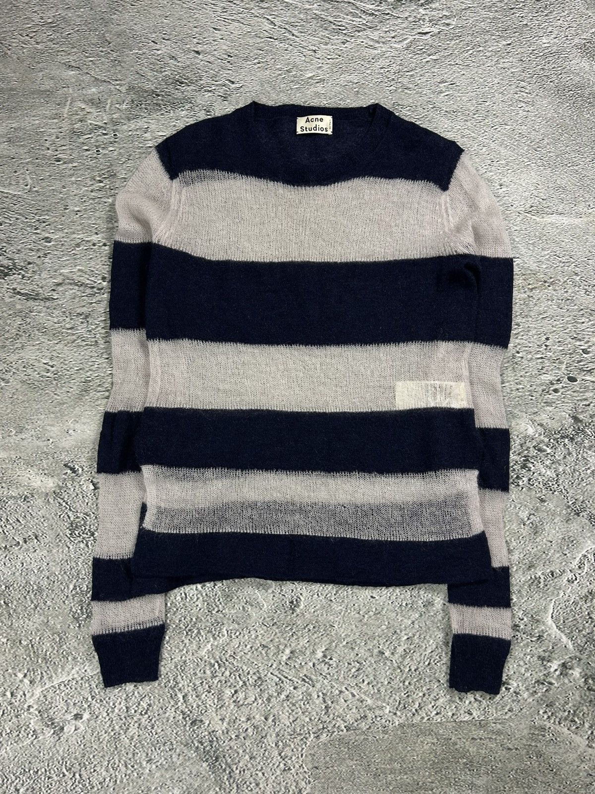 Acne Studios Acne Studios Mohair Sweater Octave SS14 Striped Navy White Size US XS / EU 42 / 0 - 1 Thumbnail