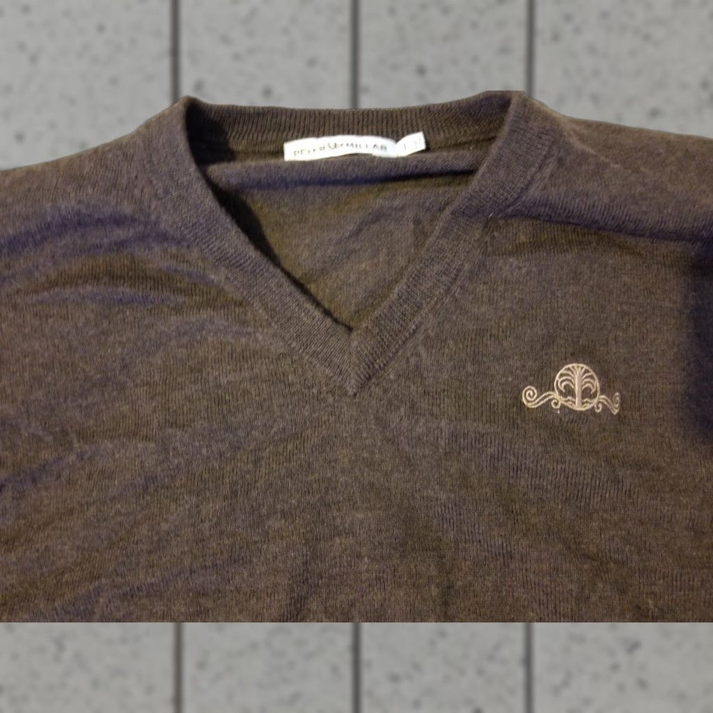 Peter Millar VINTAGE? No — Mens Peter Millar Wool Sweater Brown V-Neck Daniel Island Shirt Mens L Brown Wool Pullover Golf Fall Winter Spring Regular Knit Logo Size US L / EU 52-54 / 3 - 1 Thumbnail