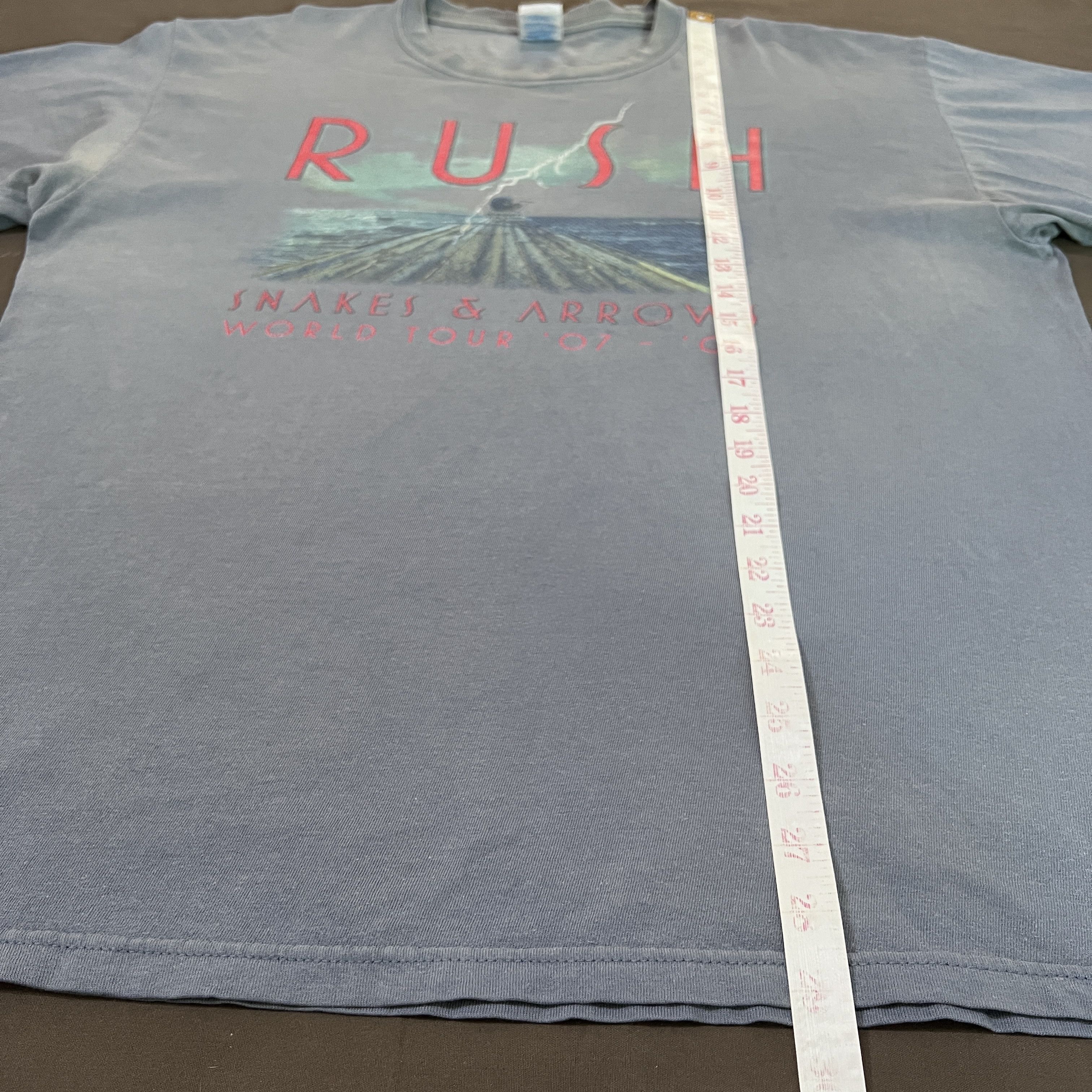 Band Tees Vintage Y2K 2008 Rush World Tour Tee Faded Thrashed Size US L / EU 52-54 / 3 - 14 Thumbnail