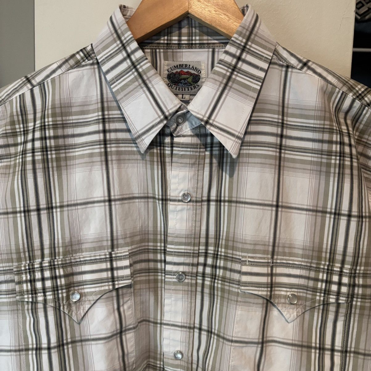 Vintage Sawtooth Pearl Snap Plaid Flannel Shirt Western Cowboy Size US L / EU 52-54 / 3 - 1 Thumbnail