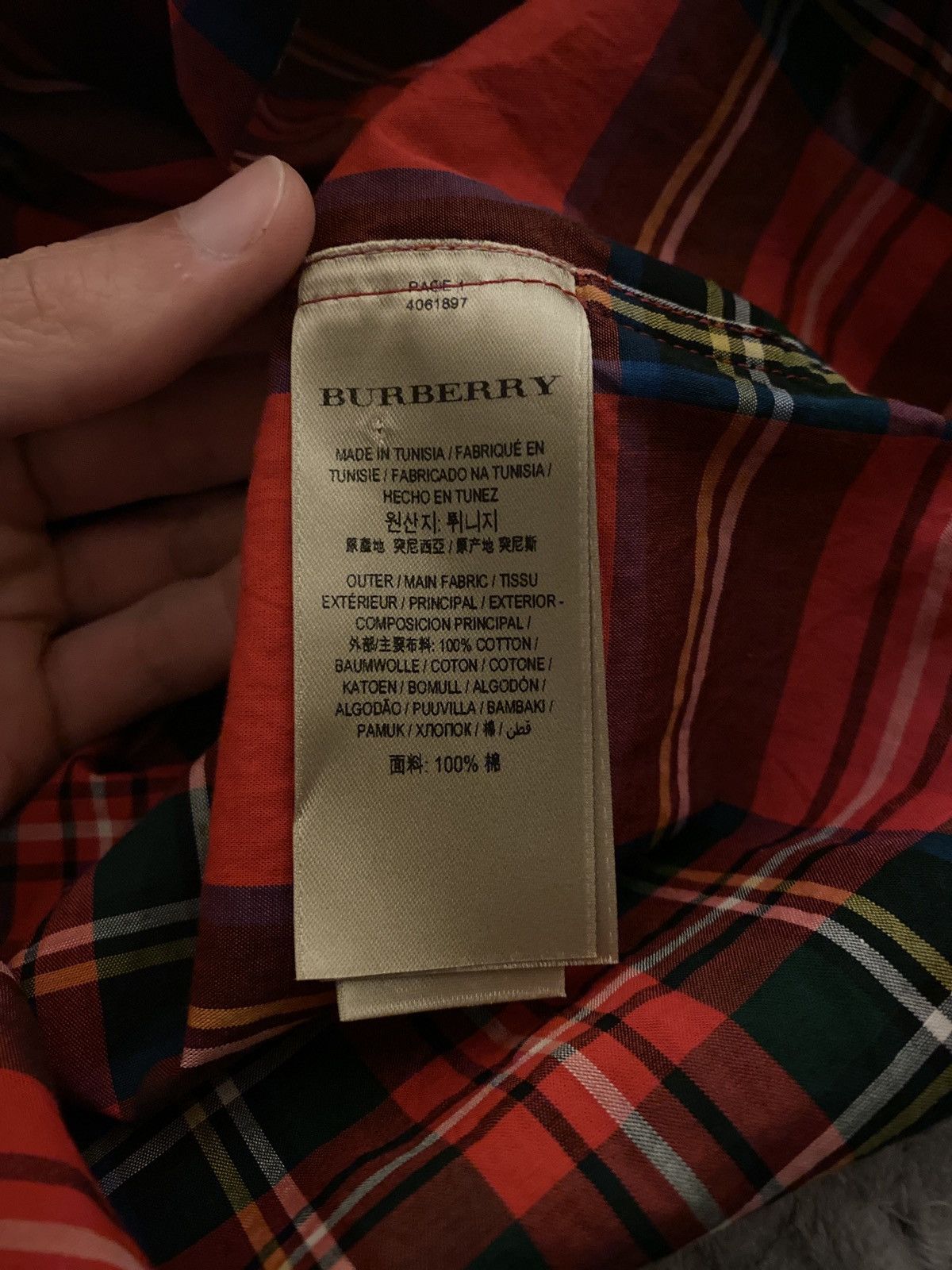 Burberry Burberry Button Up Shirt “Red” | Size M Size US M / EU 48-50 / 2 - 6 Thumbnail