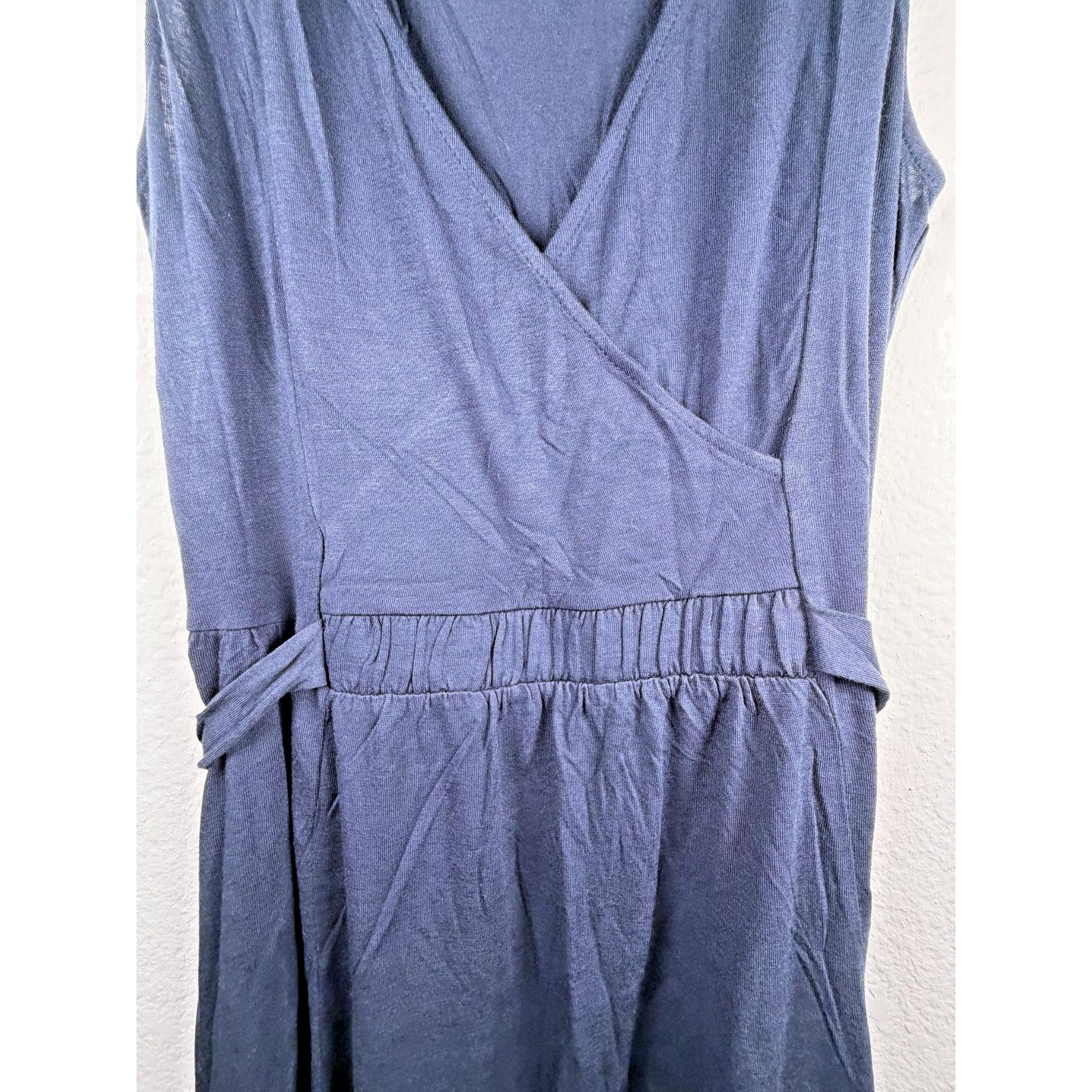 Gap Gap Wrap Dress Navy Blue Sleeveless Tie Waist Women L Size L / US 10 / IT 46 - 4 Thumbnail
