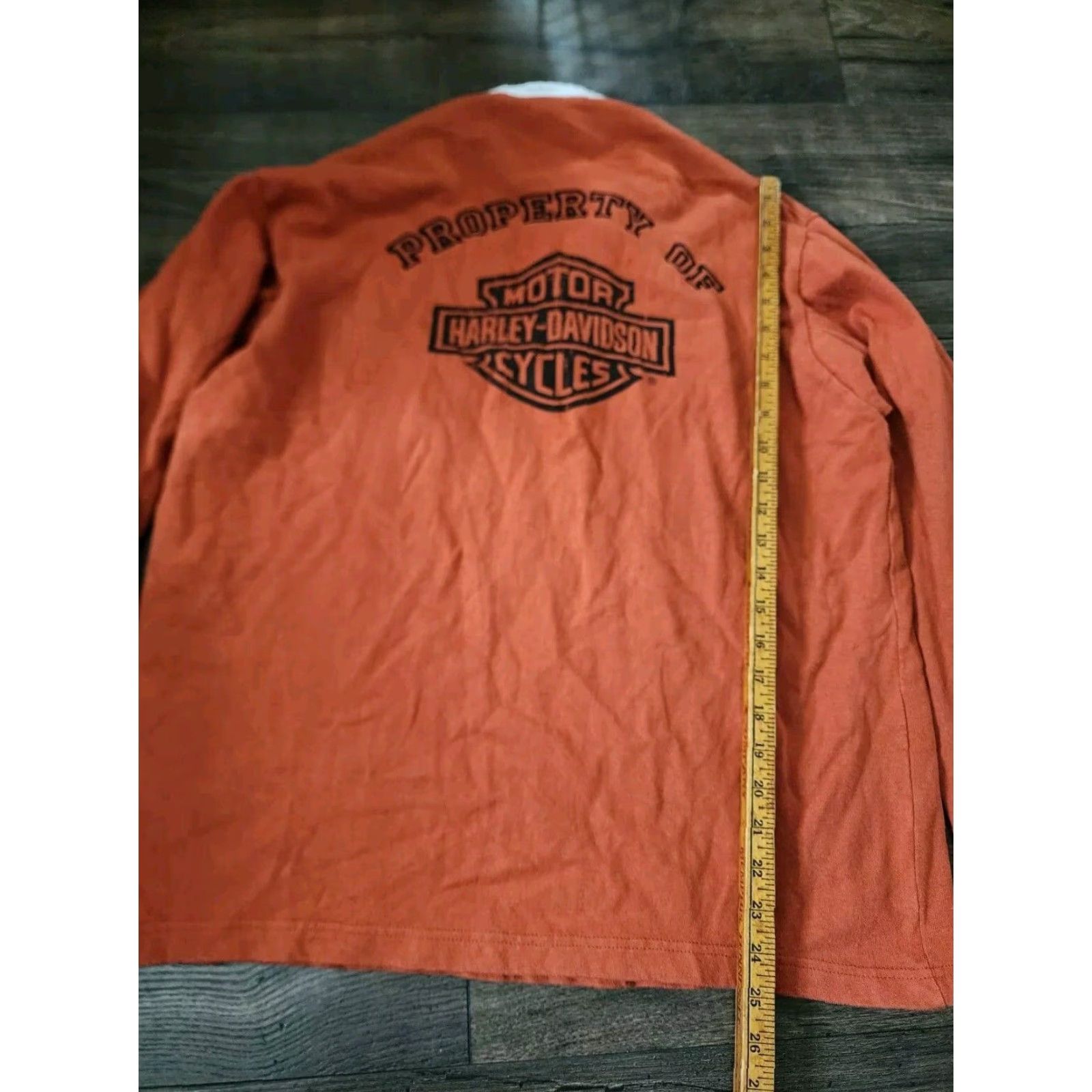 Harley Davidson VINTAGE Harley-Davidson Mens Orange Polo Shirt Long Sleeve M Size US M / EU 48-50 / 2 - 2 Thumbnail