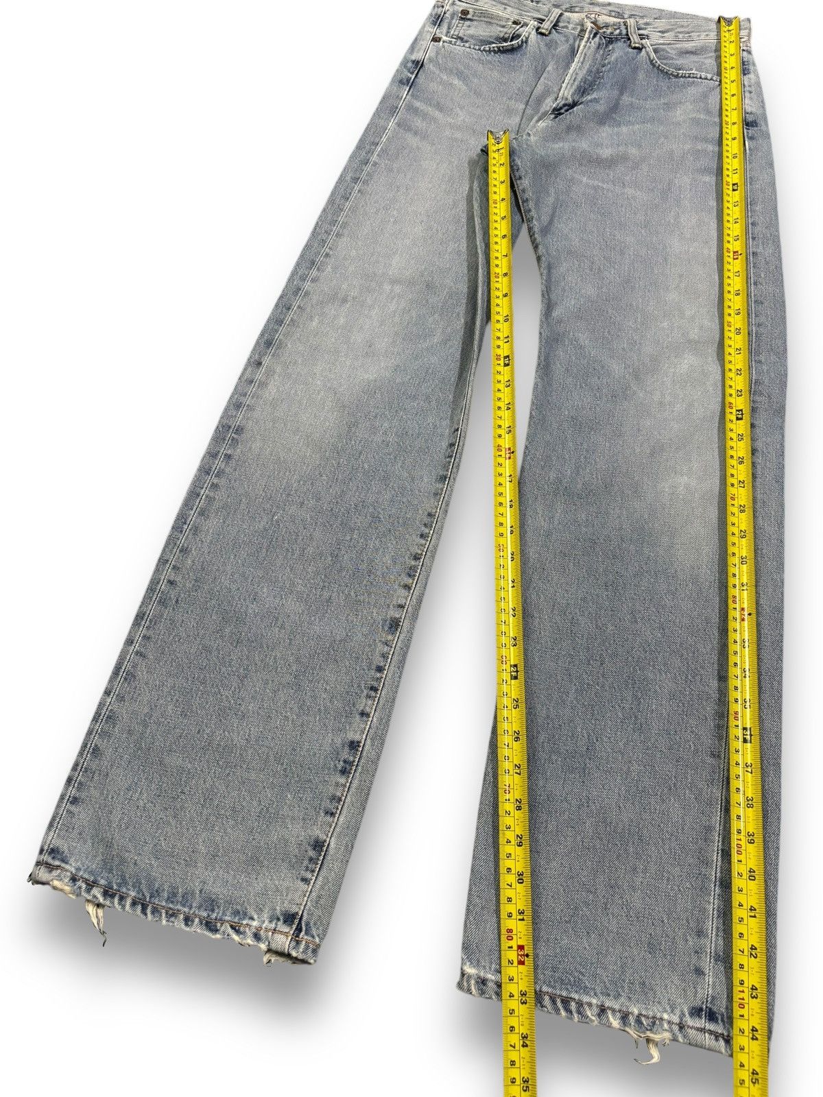 Edwin Vintage Edwin 505X Selvedge Blue Washed Straight Leg Jeans Size US 30 / EU 46 - 16 Thumbnail