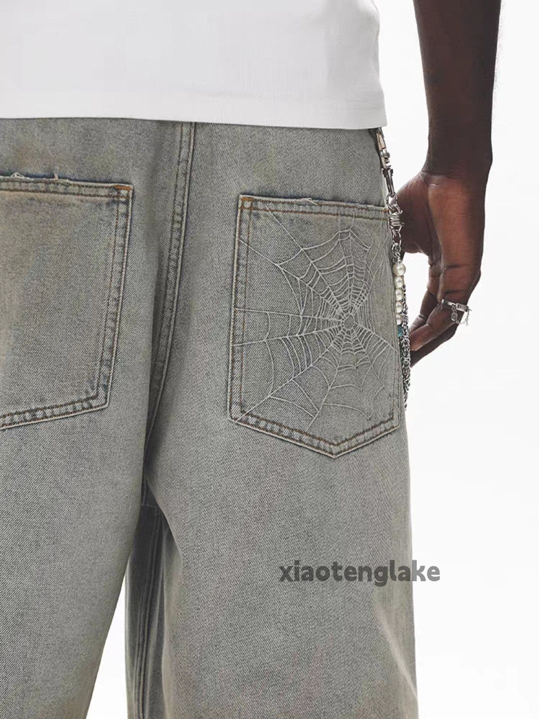 Designer × Japanese Brand × Vintage utility spider web pattern paint baggy hiphop shorts Size US 36 / EU 52 - 6 Thumbnail