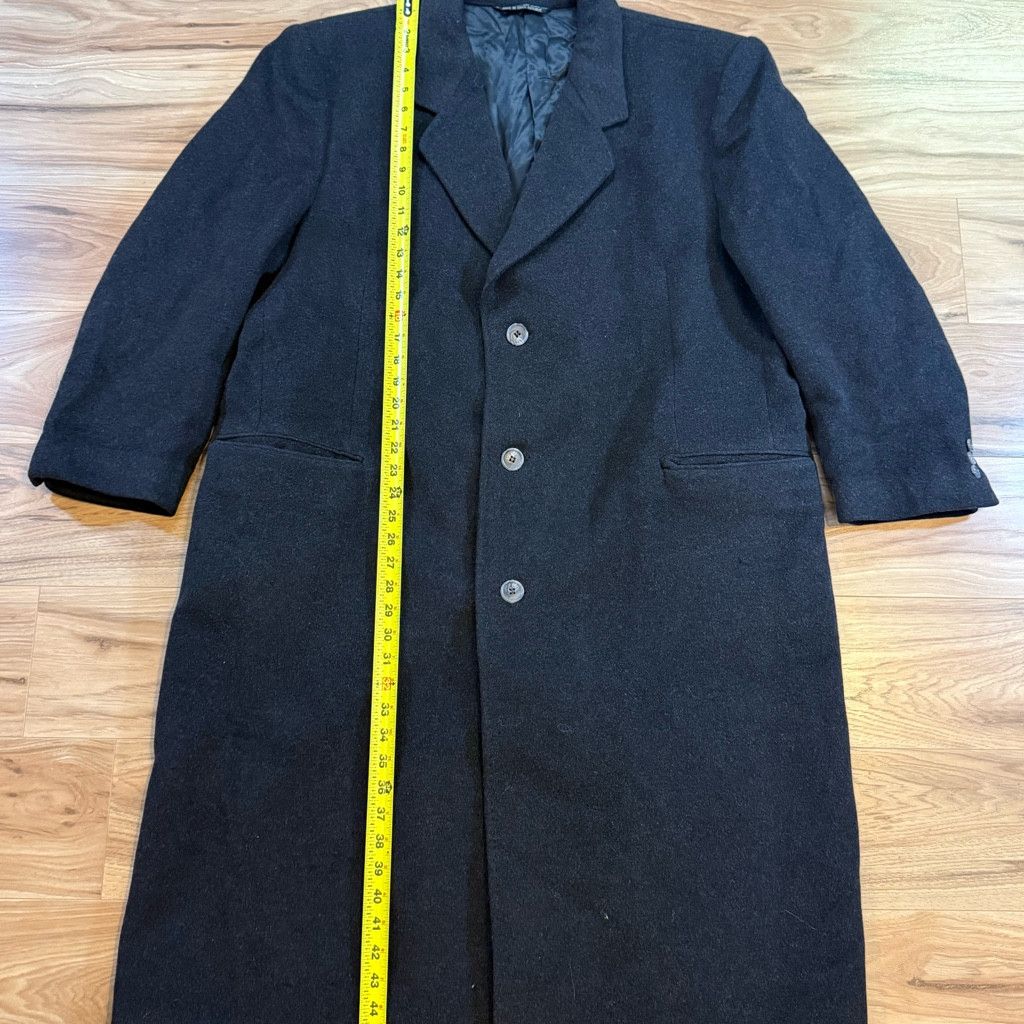Z Brand Di Silver Men’s 46R Cashmere Blend Overcoat Black Size US XL / EU 56 / 4 - 6 Thumbnail